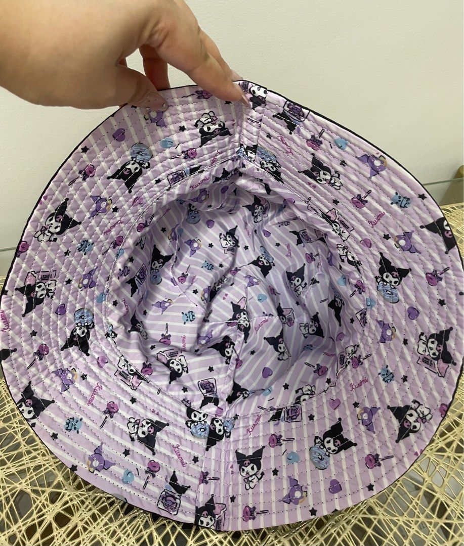 Kuromi Reversible Bucket Hat (Category: Hats & Beanies) located in Manila. Submitted by sheisdecluttering (Listing ID 1419525092, Image 2). Description: USED ONCE ONLY NO FLAWS REVERSIBLE STYLE.