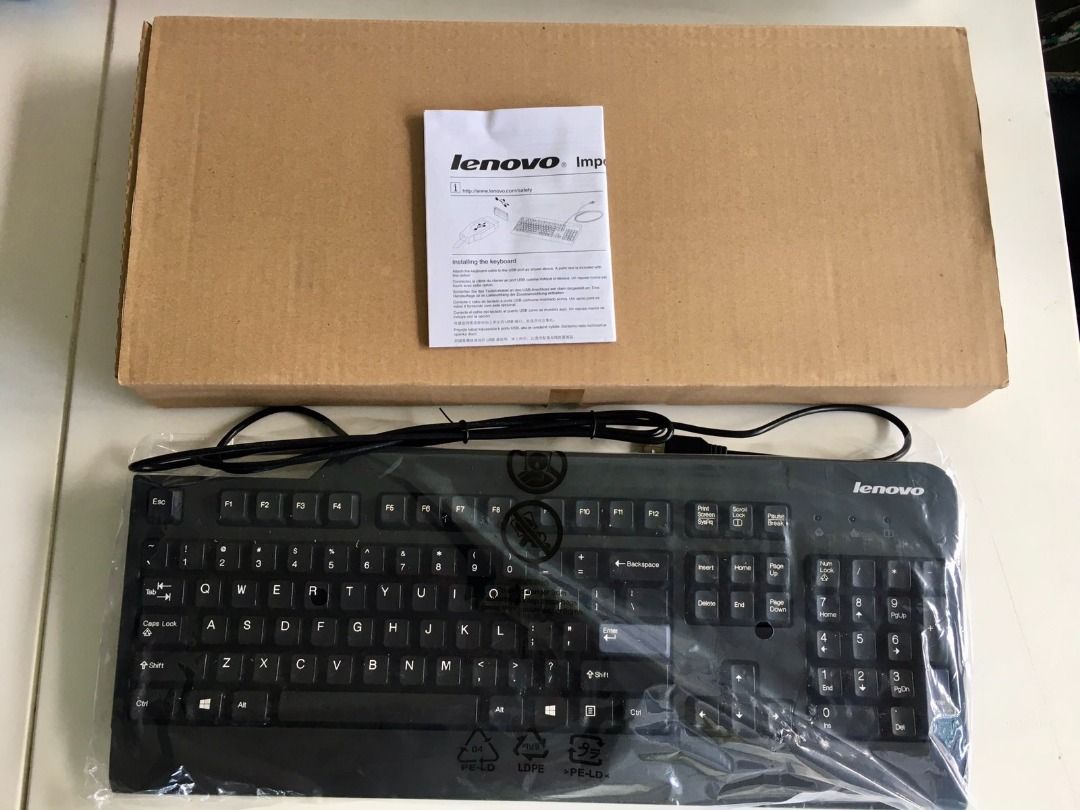 Lenovo Preferred Pro USB Keyboard 73P5220 (Category: Computer Keyboard) located in Paranaque City. Submitted by subriocomputertrading (Listing ID 1419511566, Image 1). Description: •Quiet 104-key full-size layout (includes three Windows keys) •Three levels of keyboard tilt •Common Windows shortcuts are highlighted on key skirts helps improve productivity •USB-attach •Keyboard USB cable length: 2.0 m (6.56 feet) •Choice of multiple keyboard langua