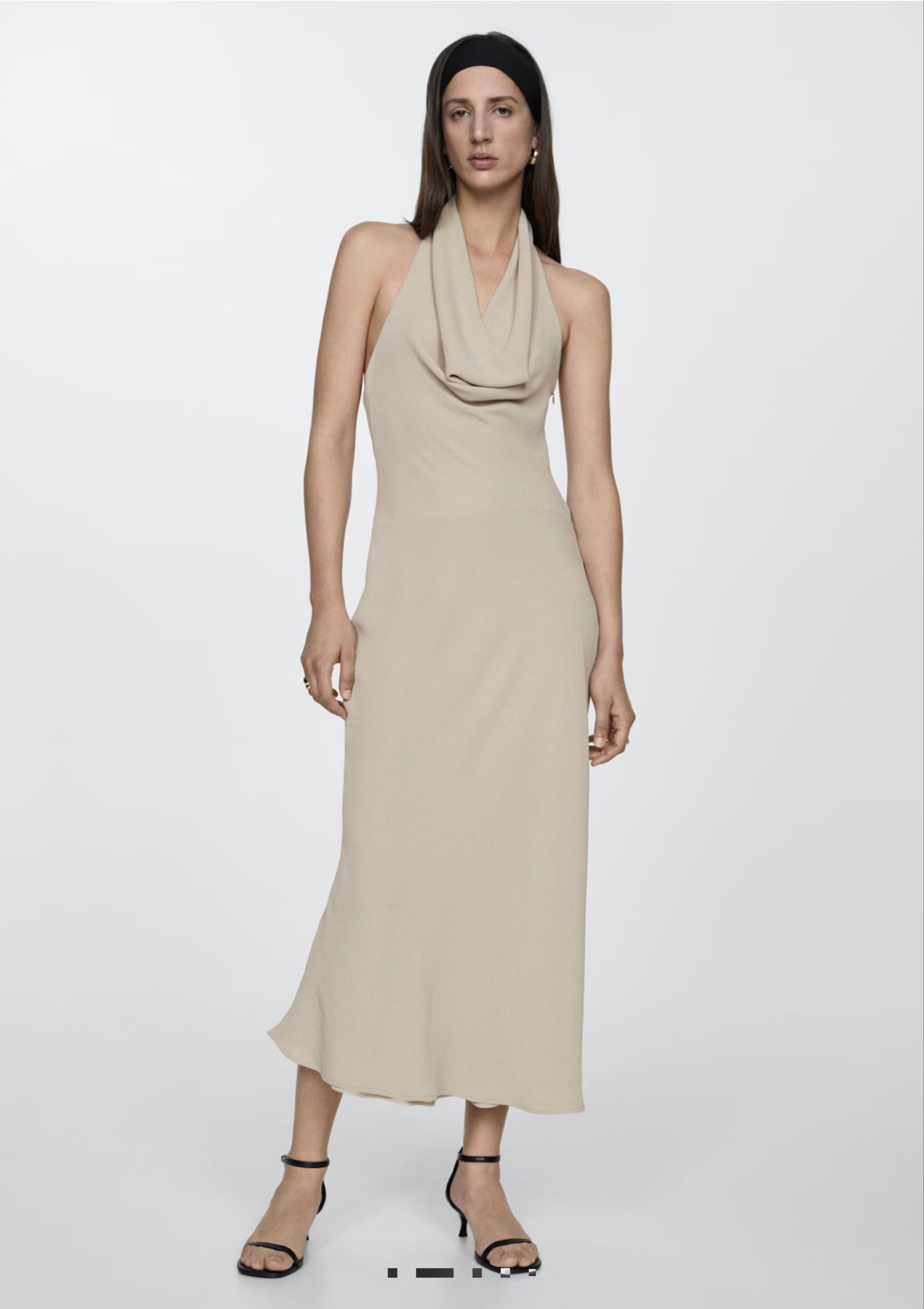 Mango Halter dress with draped neckline (Category: Dresses) located in Angeles City. Submitted by shewhosells_ (Listing ID 1419586660, Image 1). Description: Worn twice, lightly used. Bought for 5,600 Php. .