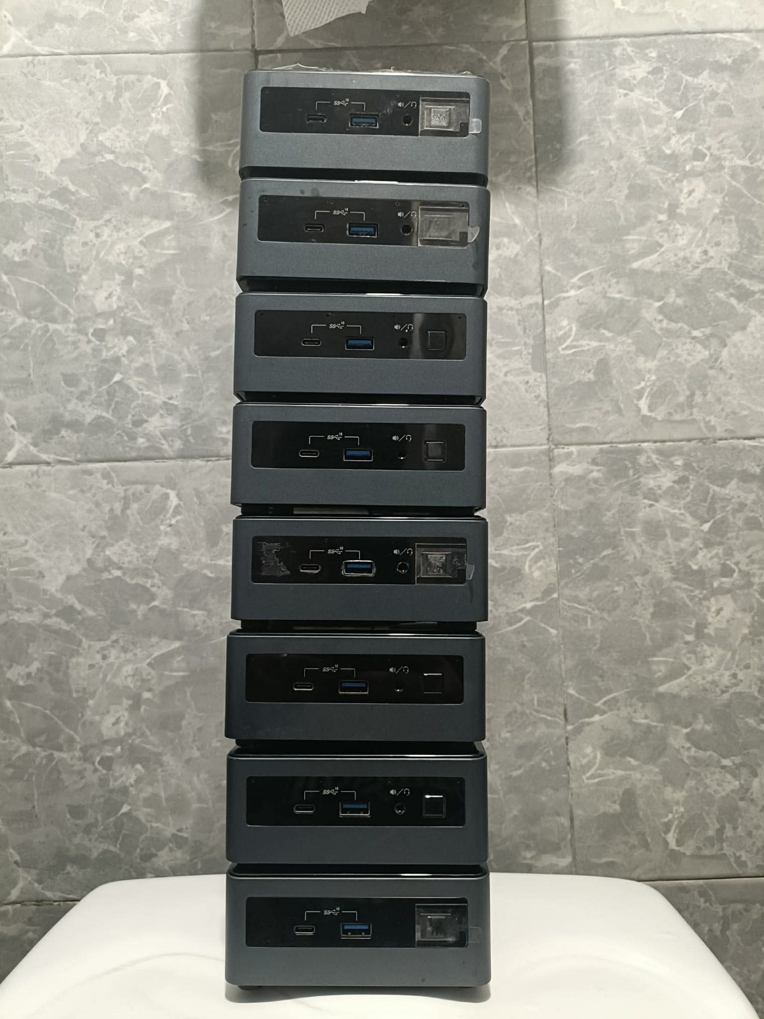 Intel Nuc i3 10th Gen Mini PC (Category: Desktops) located in Manila. Submitted by trvpspxt (Listing ID 1419401687, Image 1). Description: NEW STOCKS 30PCS -INTEL NUC I3 10TH GEN MINI PC WITH ADOPTOR 💯 8GB DDR4 120 SSD & 240 SSD💯 HDMI NO ISSUE READY TO USE 💯 GOODS FOR PERSONAL USE 💯 OFFICE & SCHOOL PM BUYERS 💯 - Compact mini PC - Multiple USB ports (USB 3.0 and USB-C) - Ethernet port - Audio jack - Multiple units available (stacked).