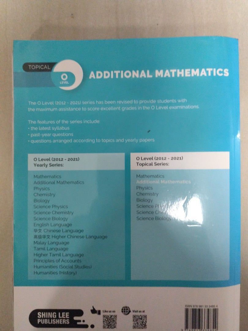 O Level Additional Mathematics Topical Questions, Hobbies & Lifestyle ...