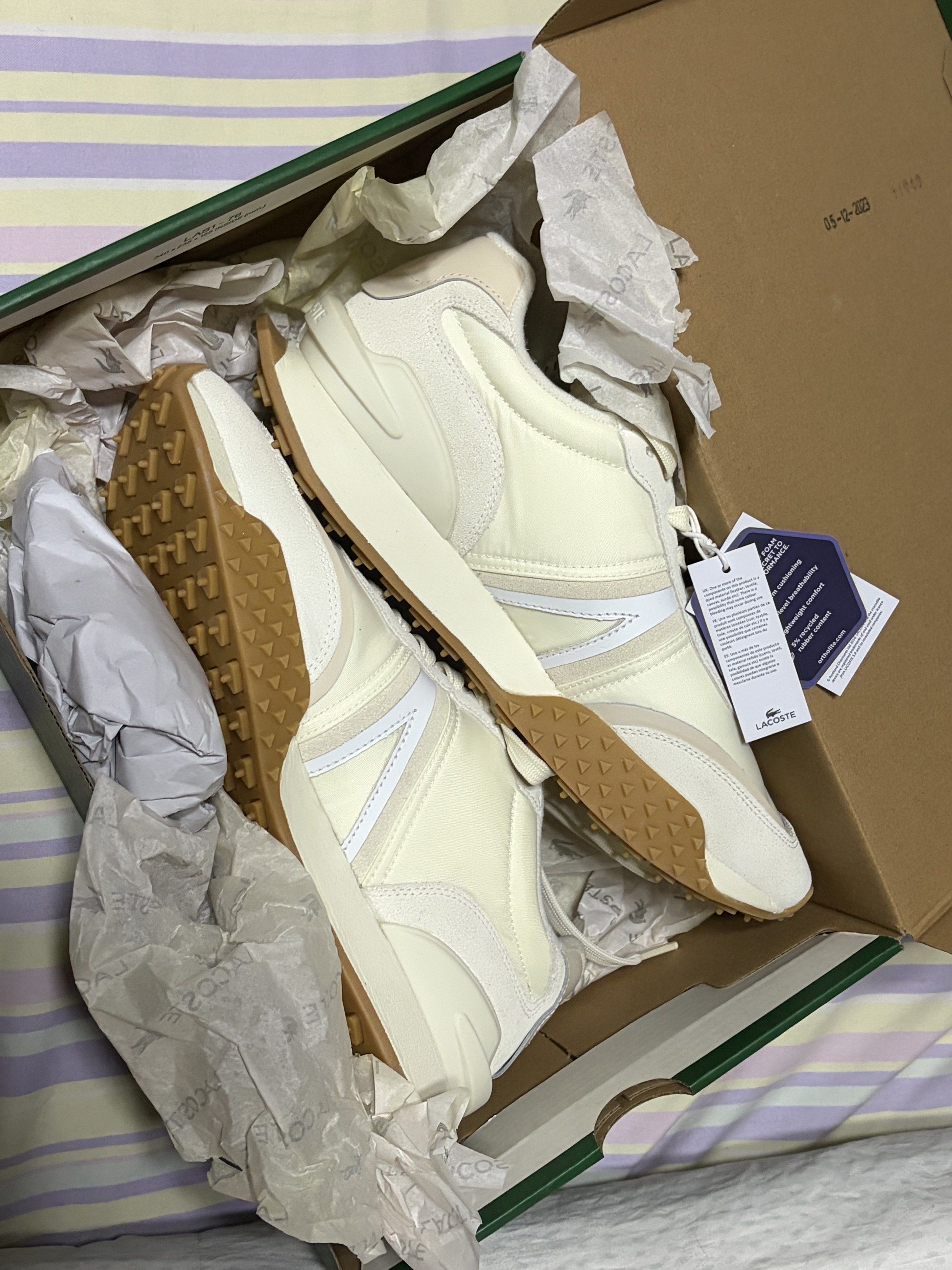 original lacoste l-spin deluxe sneakers (Category: Sneakers) located in San Juan City. Submitted by comfyhour (Listing ID 1419521625, Image 1). Description: L-SPIN DELUXE 124 3 SMA (OFF WHITE) • still new, never worn & authentic! • bought last yr in lacoste store for ₽7,650 • comes w/ original paper bag + box • usa 8.5 • rfs: wrong size.
