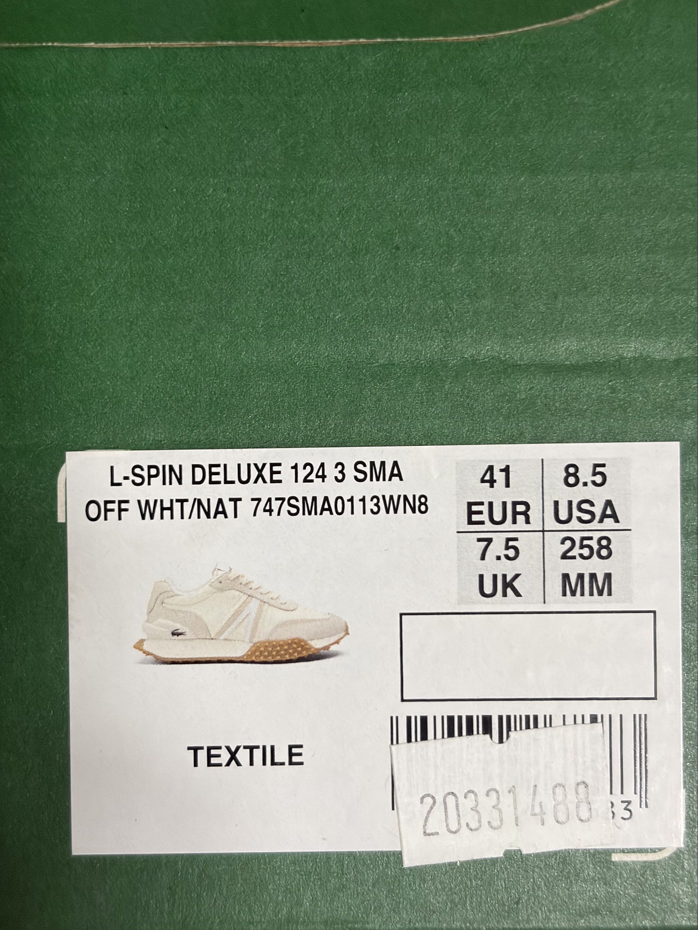 original lacoste l-spin deluxe sneakers (Category: Sneakers) located in San Juan City. Submitted by comfyhour (Listing ID 1419521625, Image 2). Description: L-SPIN DELUXE 124 3 SMA (OFF WHITE) • still new, never worn & authentic! • bought last yr in lacoste store for ₽7,650 • comes w/ original paper bag + box • usa 8.5 • rfs: wrong size.