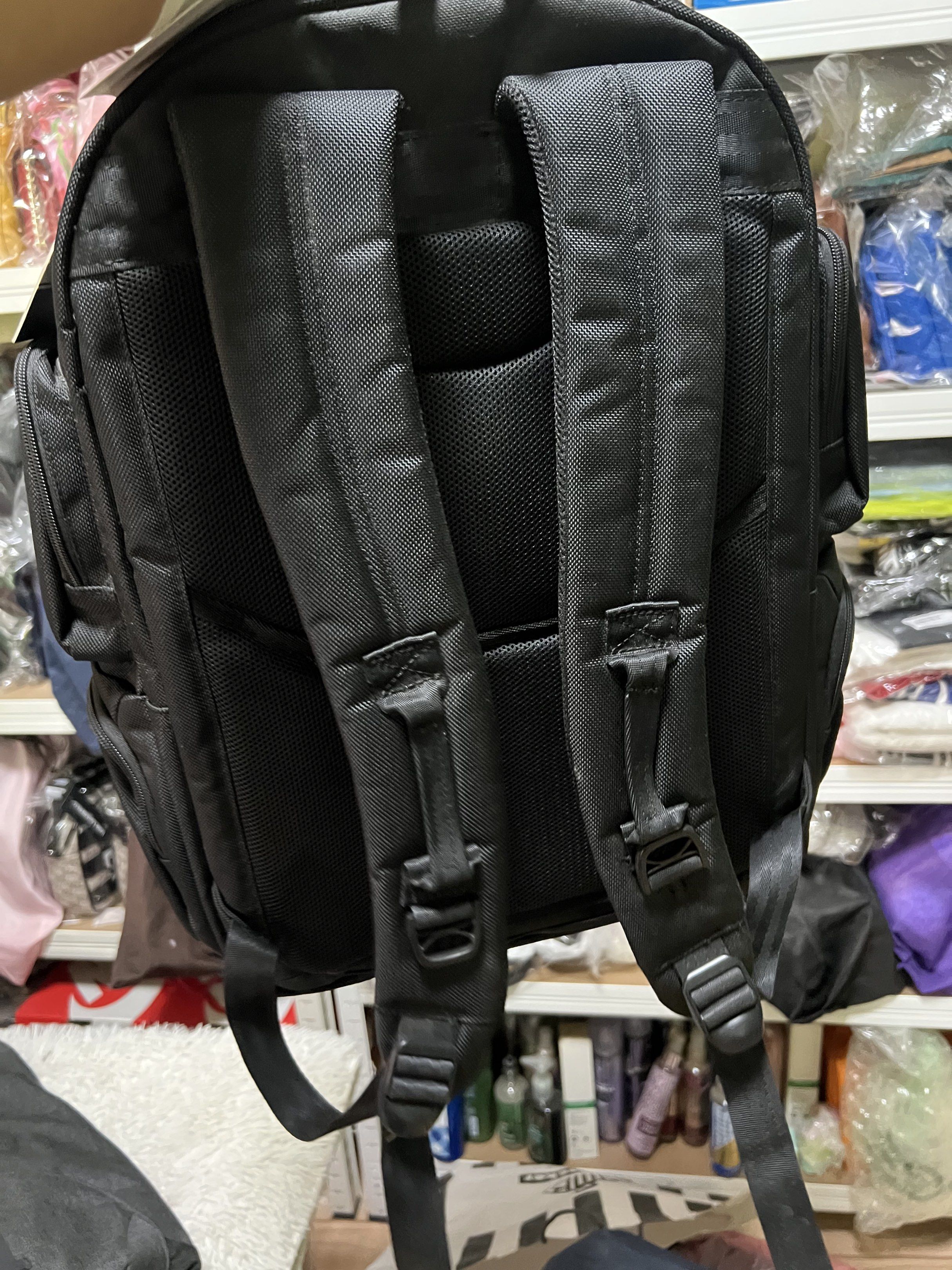 Original Penguin Backpack - OP-BP-37-BK (Category: Backpacks) located in Tarlac. Submitted by declutter_queen_e (Listing ID 1419450684, Image 2). Description: - Original Penguin backpack - Black color - Multiple pockets for organization - Dedicated laptop compartment - Tablet pocket - Deluxe internal organizer - Luggage trolley back sleeve - Durable ballistic or crosshatch fabric - Top handle and adjustable shoulder straps - MSRP: $200.00.