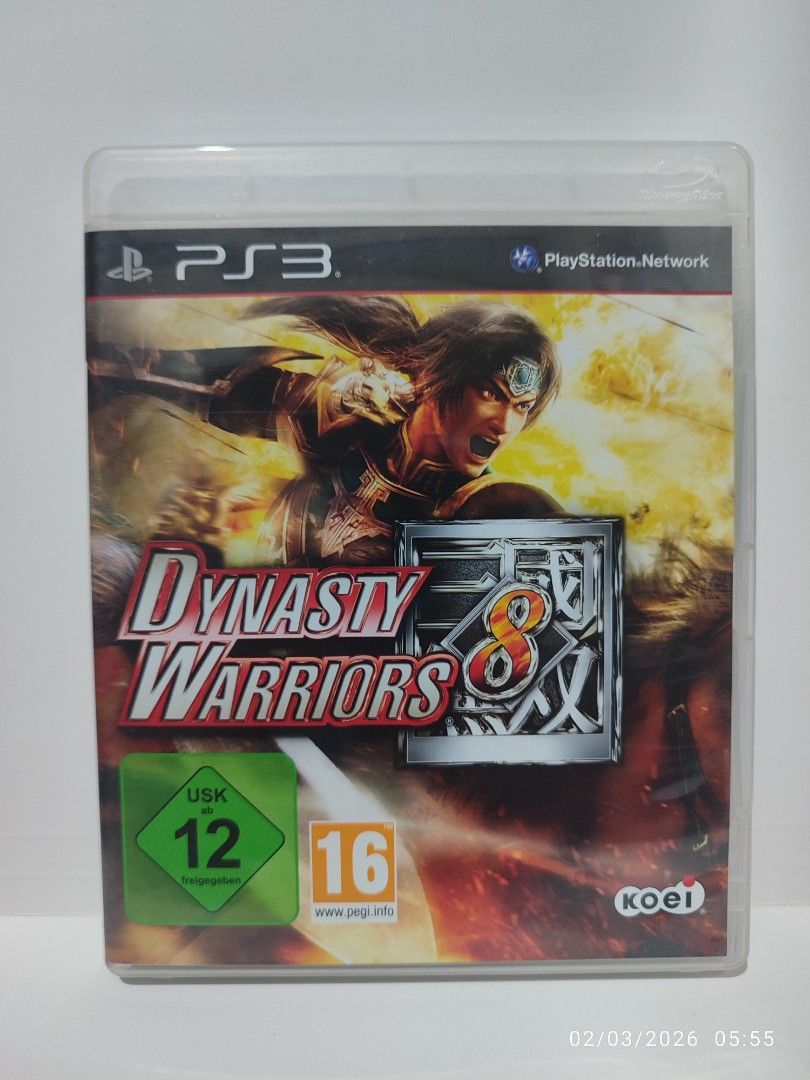 PS3 - Dynasty Warriors 8 (PRE-LOVED) "EU" (Category: PlayStation) located in Mendez-Nunez. Submitted by sf2_gameshop (Listing ID 1419540928, Image 1). Description: PLEASE READ IMPORTANT NOTE: The text on the game manual and covert art is in German. However, the gameplay, voice and in-game text are fully in English. CONDITION: A pre-loved item, still in good condition. Tested working. Includes the original game manual. GENRE: Action, hack and slas