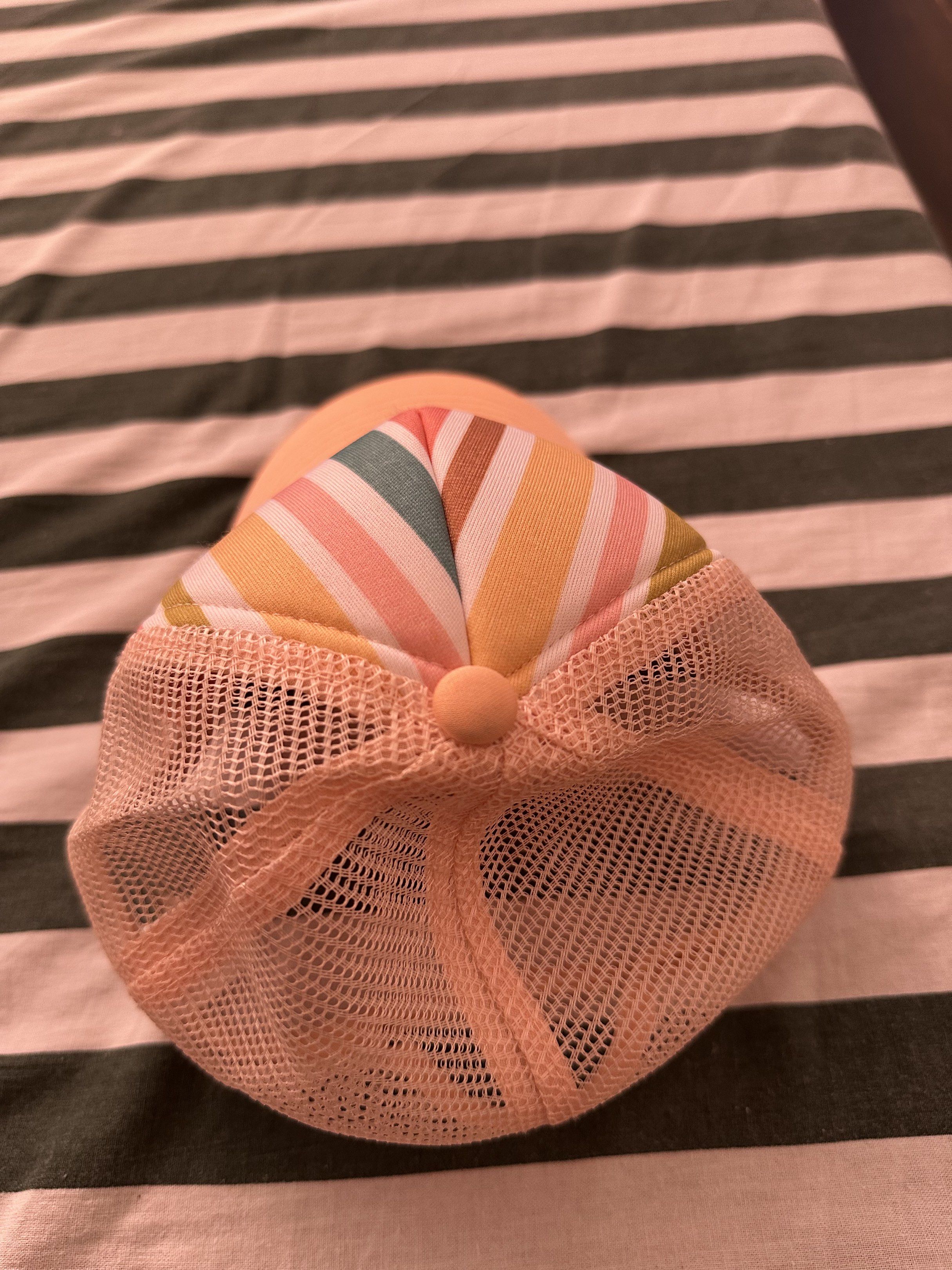 Roxy Womens BTFL Morning Head Gear Cap (Category: Hats & Beanies) located in Las Pinas. Submitted by truecrystal-76d40f (Listing ID 1419415158, Image 2). Description: - Roxy cap with a vibrant striped design. - Features a stylish peach-colored brim. - Designed with a breathable mesh back. - Made in China. - Discontinued model - a unique find! - Adds a pop of color to any outfit..