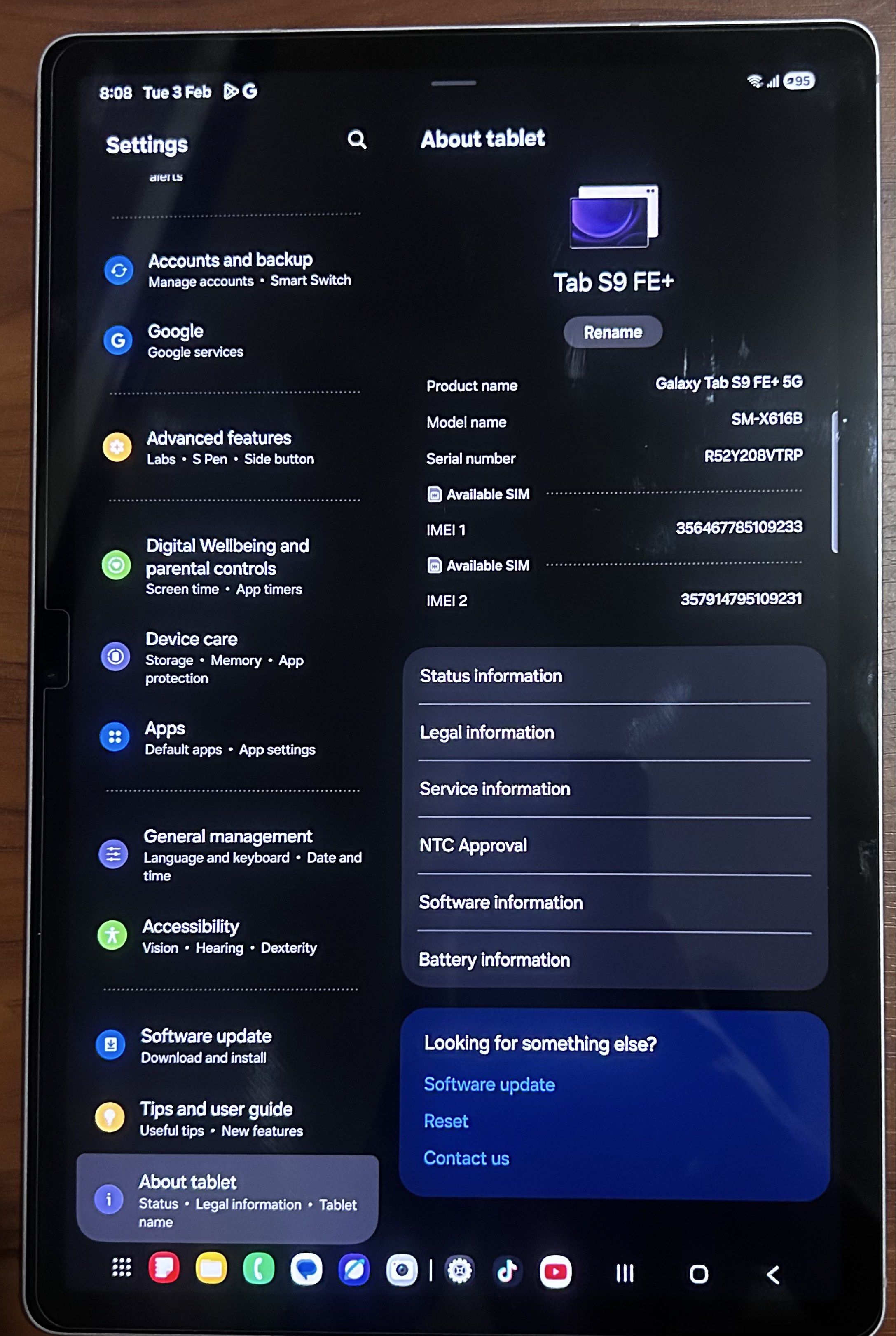 Samsung Tab S9 FE+ 5g (Category: Android) located in Caloocan City. Submitted by sanielremo54533 (Listing ID 1419520309, Image 3). Description: Samsung Galaxy Tab S9 FE+ 5G – your ultimate portable productivity beast! Feast your eyes on the vibrant 12.4-inch display perfect for streaming or work, bundled S Pen for effortless notes and sketches, rugged IP68 water/dust protection, speedy 5G for staying connected anywhere, massive 10,090mAh battery 