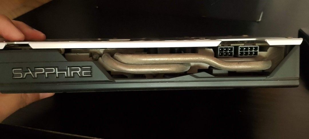 Sapphire Nitro+ RX 580 8GB Graphics Card (Category: Computer Parts) located in Las Pinas. Submitted by huginn06 (Listing ID 1419439925, Image 3). Description: Title: Sapphire Nitro+ RX 580 8GB – DEFECTIVE / FOR PARTS Description: • Card powers on, fans spin, RGB lights up • No display • Gives GPU error code beep on POST • Cooler has 4GB label, card is RX 580 8GB • Previously purchased as refurbished unit • No further testing done Sold strictly AS