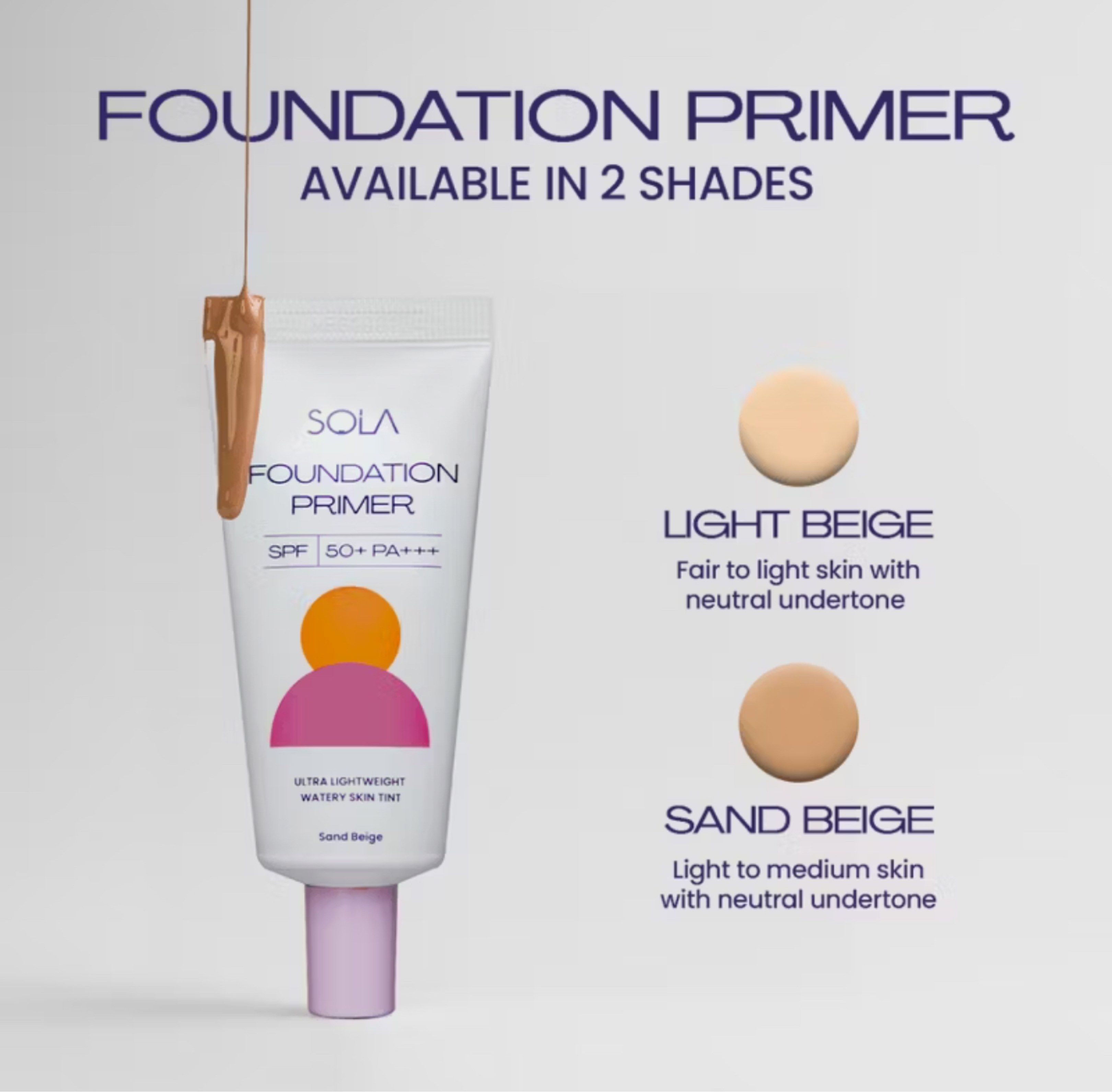 Sola Foundation Primer - Sand Beige (Category: Makeup) located in Marikina City. Submitted by cessneedscash (Listing ID 1419539877, Image 3). Description: - shade: Sand Beige - non-greasy, sweat-proof, and transfer-proof - natural flawless sheer coverage - rfs: wrong shade.
