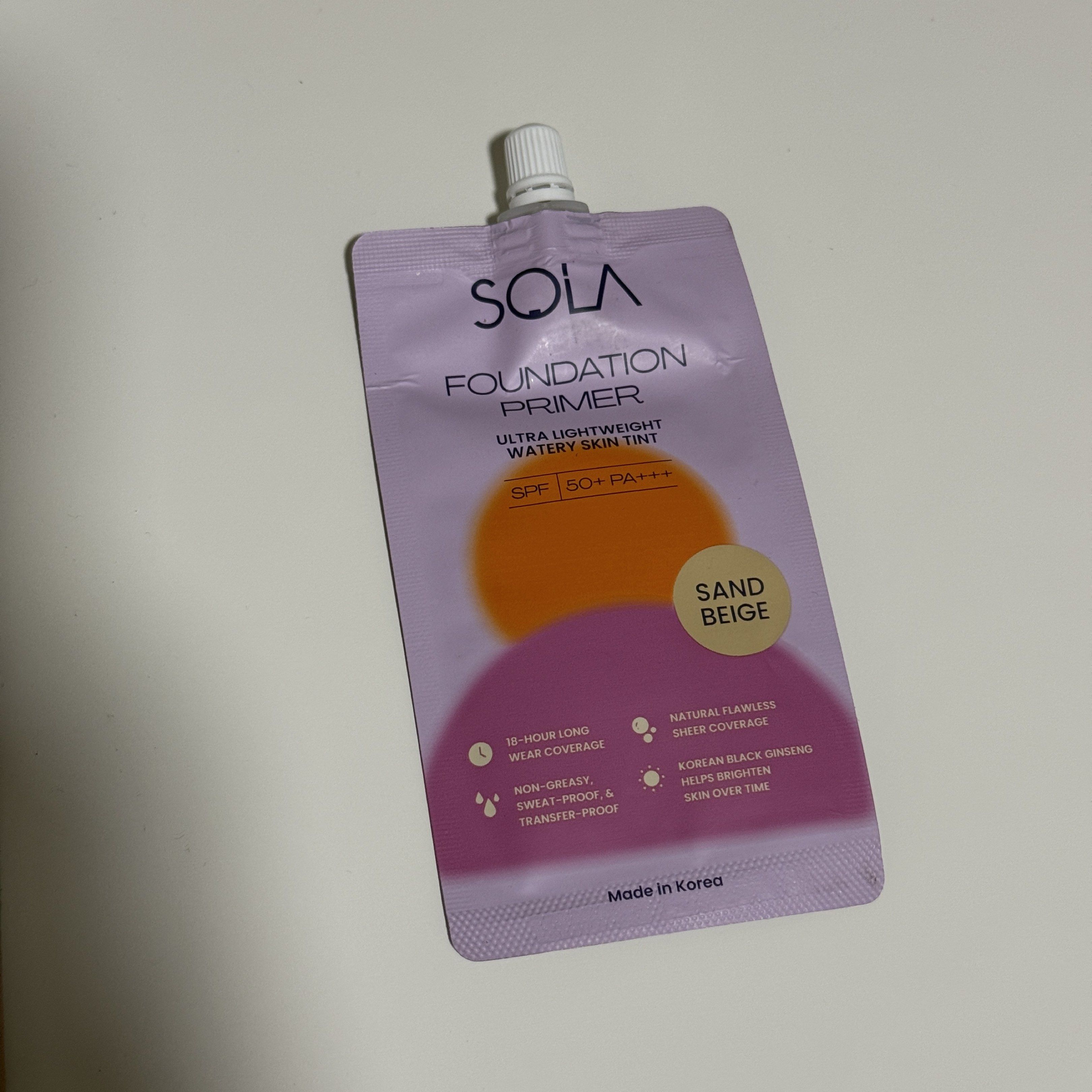 Sola Foundation Primer - Sand Beige (Category: Makeup) located in Marikina City. Submitted by cessneedscash (Listing ID 1419539877, Image 1). Description: - shade: Sand Beige - non-greasy, sweat-proof, and transfer-proof - natural flawless sheer coverage - rfs: wrong shade.