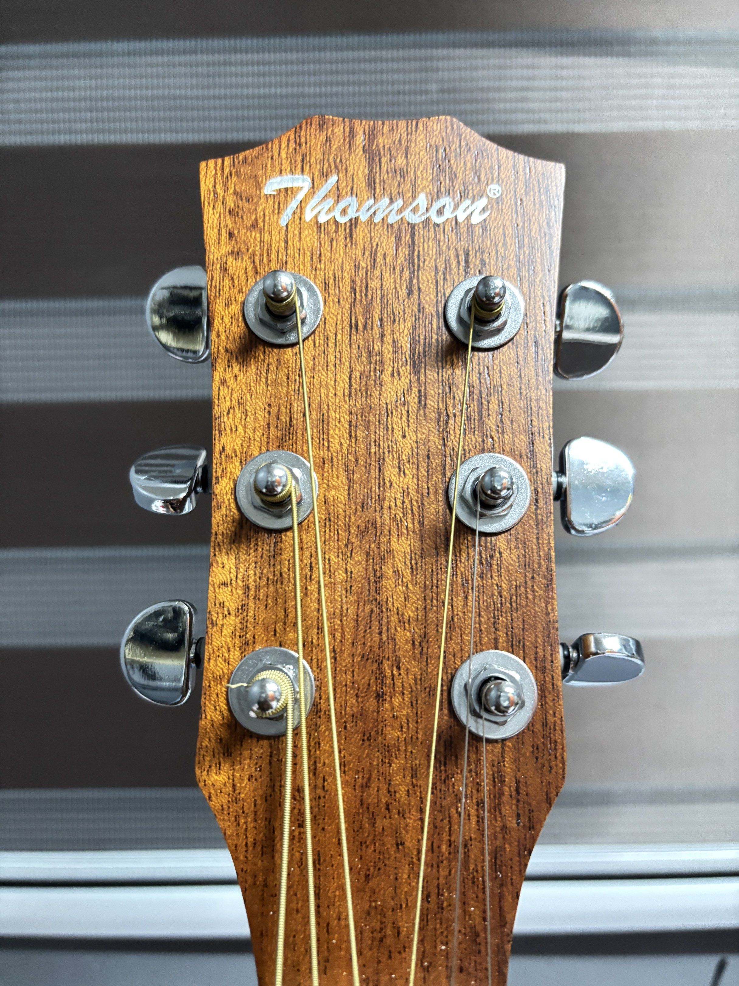 Thomson Baby Guitar TS36M (Category: Musical Instruments) located in Antipolo. Submitted by wildrabbit0328b2 (Listing ID 1419554589, Image 3). Description: Thomson Baby Guitar TS36M 36inches with truss rod die cast tuning pegs mahogany wood Slide up to the last pic for the included freebies RFS bought it impulsively nung December 2025. realized i don't have time to learn it dahil busy sa work..