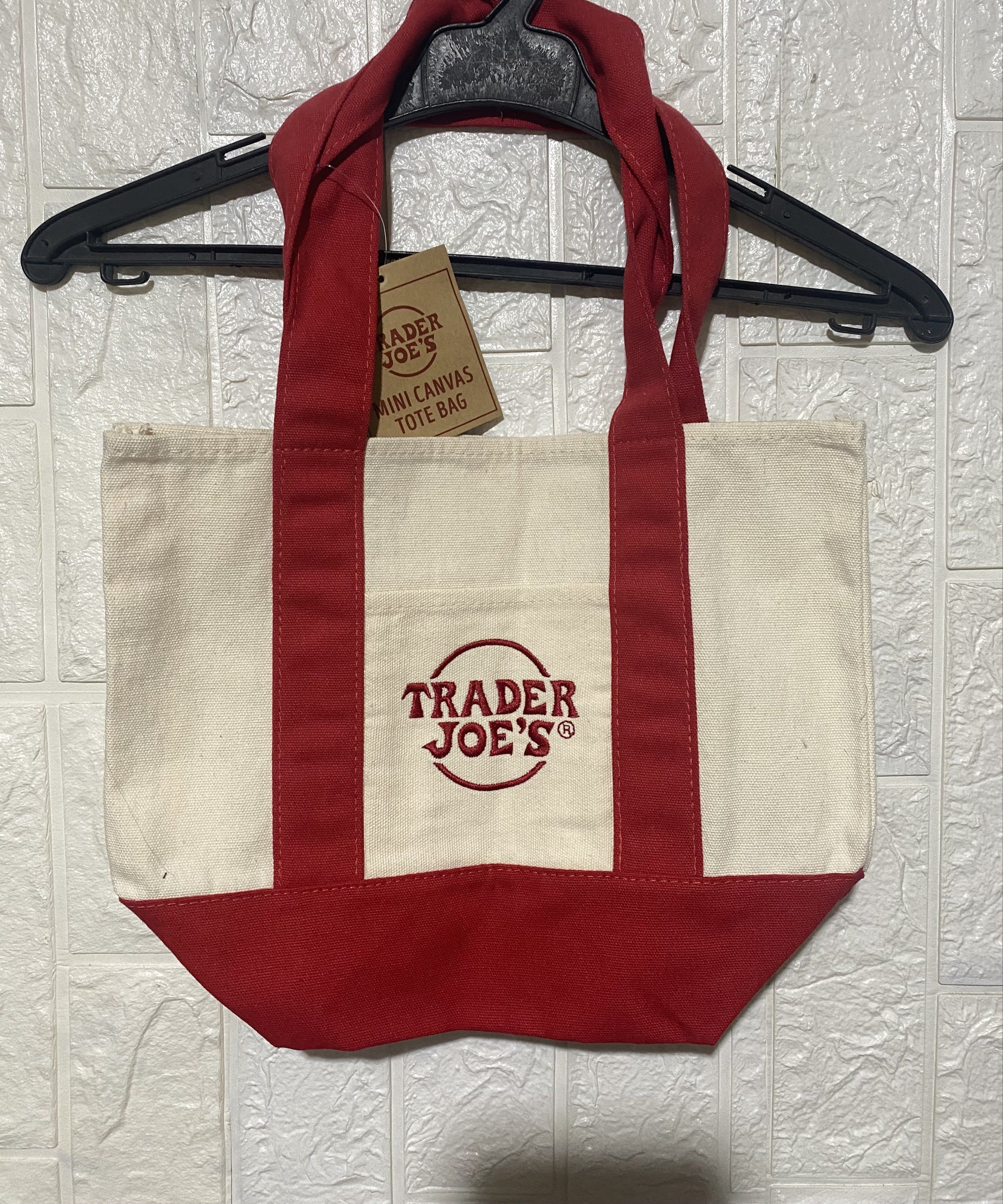 Trader Joe's Mini Canvas Tote Bag (Category: Tote Bags) located in Pasay City. Submitted by pjbcl (Listing ID 1419437275, Image 1). Description: Available in 2 colors: Red and Yellow. *Blue is sold out..