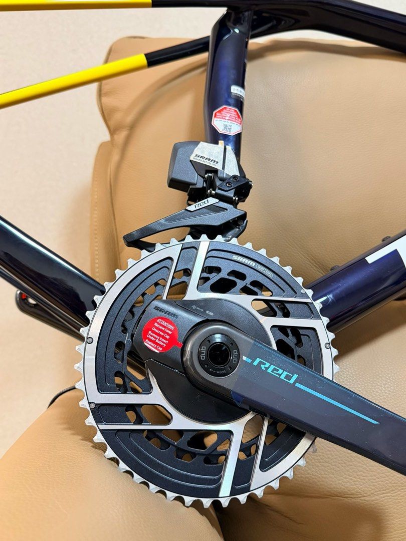 Trek Madone SLR Frameset + Integrated cockpit + SRAM Red E1 AXS Powermeter Groupset Frameset + Groupset bundle deal | Size S/M avail | DT Swiss | Bontrager | Roval CLX | Bora WTO Ultra | Lightweight Wheelset | Just missing wheels for complete build! (Category: Bicycles) located in Singapore. Submitted by echocycling (Listing ID 1419581263, Image 4). Description: What’s included - Frameset + SRAM Red E1 PWM Groupset + Trek integrated cockpit: $9,5