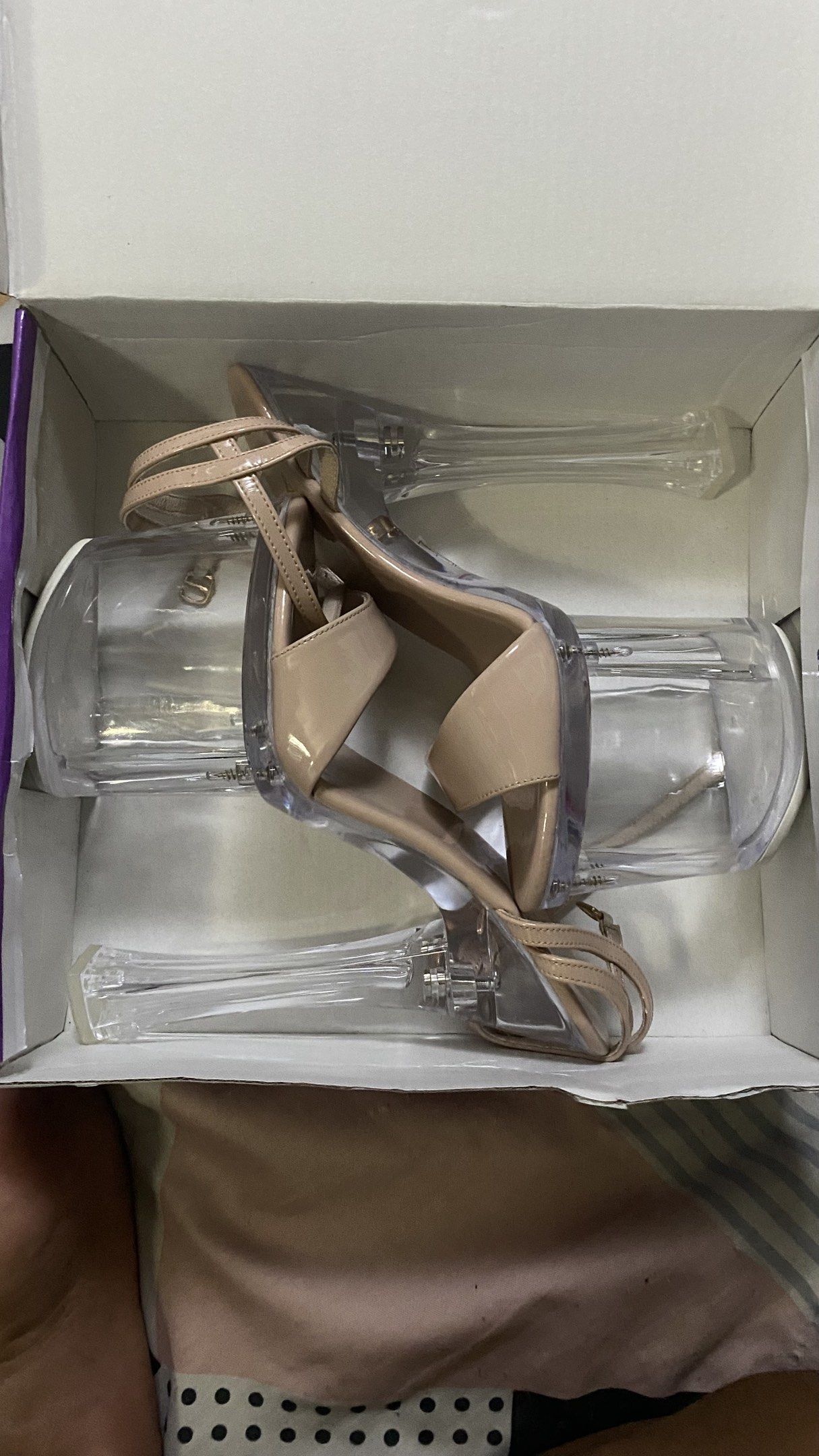 Venus Clear Platform Heels - Size 41 (Category: Heels) located in Manila. Submitted by derekgerar78806 (Listing ID 1419410314, Image 1). Description: - Venus platform heels - Nude color - Size 41 - Clear straps and heels - Comes with original box - Perfect for special occasions.