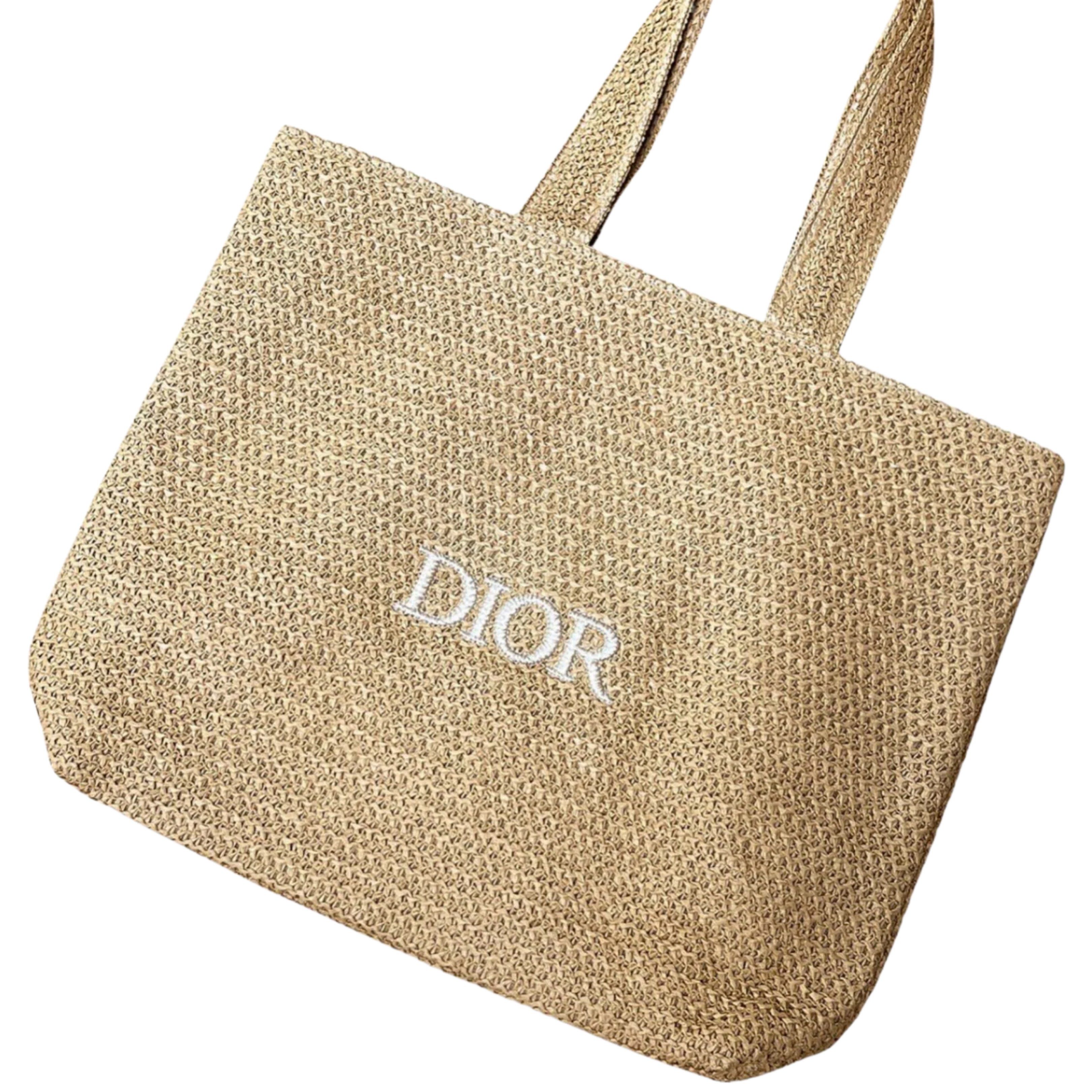 AUTHENTIC ‼️ Dior Woven Tote Bag (Category: Luxury Bags & Wallets) located in Manila. Submitted by cococlutters (Listing ID 1419696011, Image 2). Description: - Dior tote bag - Embroidered logo detail - Dual top handles - Roomy interior - Woven material construction - Stylish and practical.