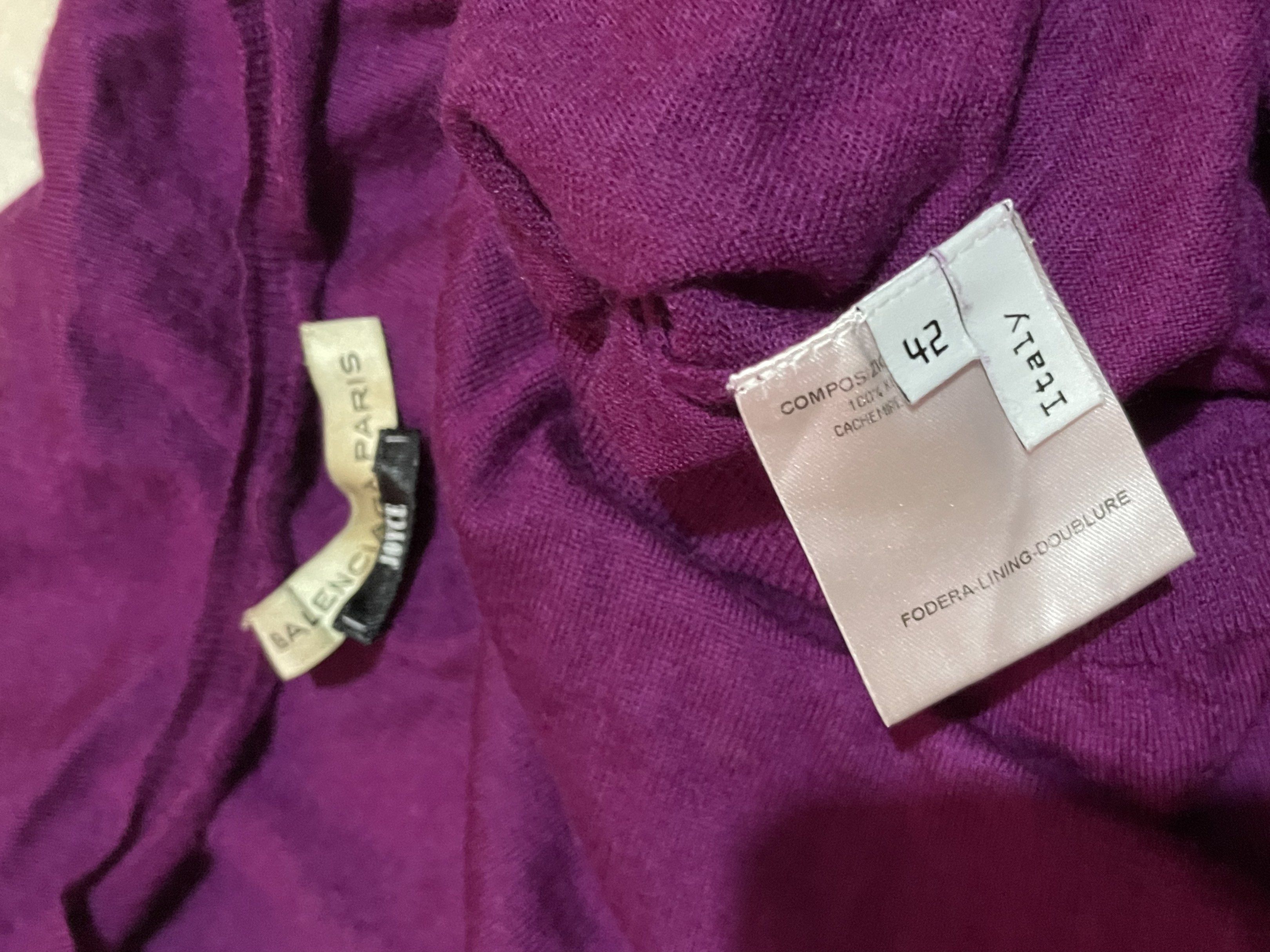 authentic Balenciaga joyce cashmere sweater (Category: Luxury Apparel) located in Manila. Submitted by kerikeridulce (Listing ID 1419748514, Image 2). Description: size 42 Authentic has minor scatches .