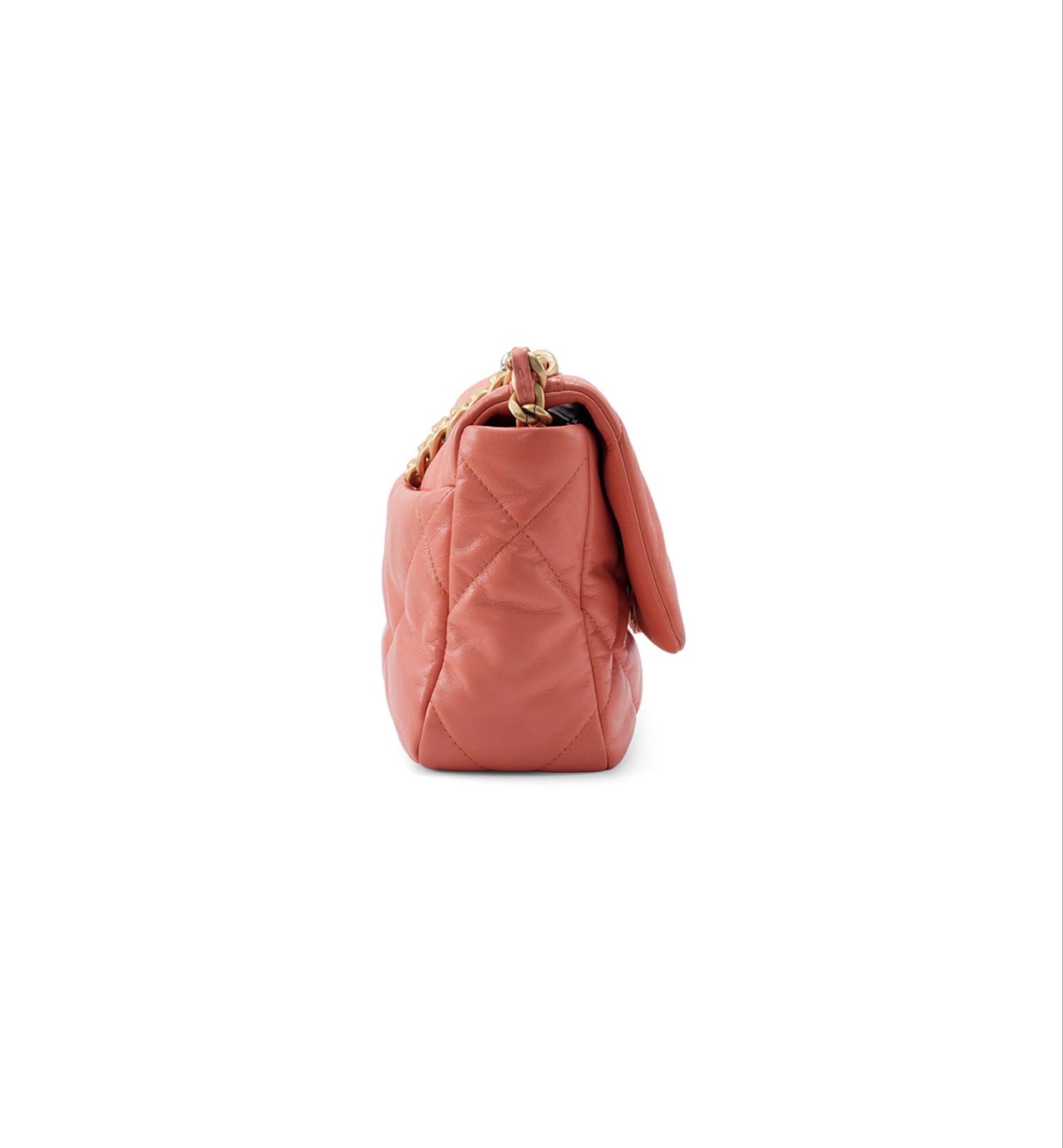 Authentic Pink Small Chanel 19 Flap Bag (Category: Luxury Bags & Wallets) located in Rizal. Submitted by SummerPeaCloset (Listing ID 1416631420, Image 3). Description: Authentic Pink Small Chanel 19 Flap Bag With dustbag and authenticity card In good used condition Series 30 Selling for Php 219,000.