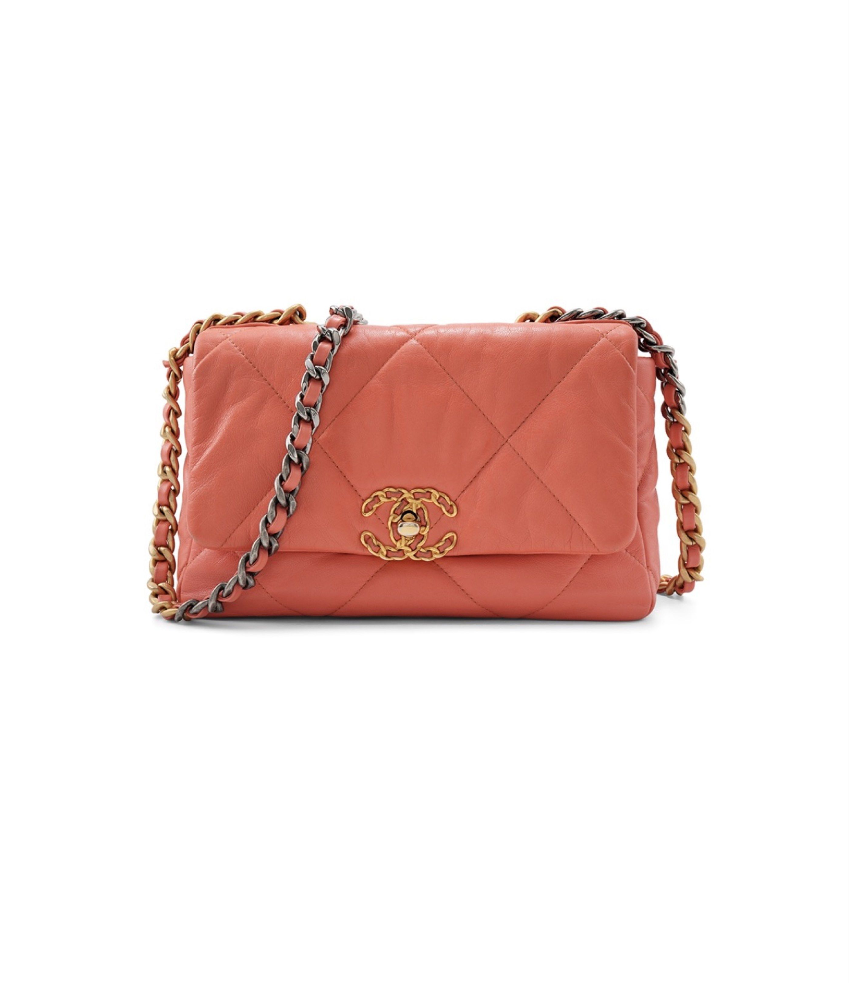 Authentic Pink Small Chanel 19 Flap Bag (Category: Luxury Bags & Wallets) located in Rizal. Submitted by SummerPeaCloset (Listing ID 1416631420, Image 2). Description: Authentic Pink Small Chanel 19 Flap Bag With dustbag and authenticity card In good used condition Series 30 Selling for Php 219,000.