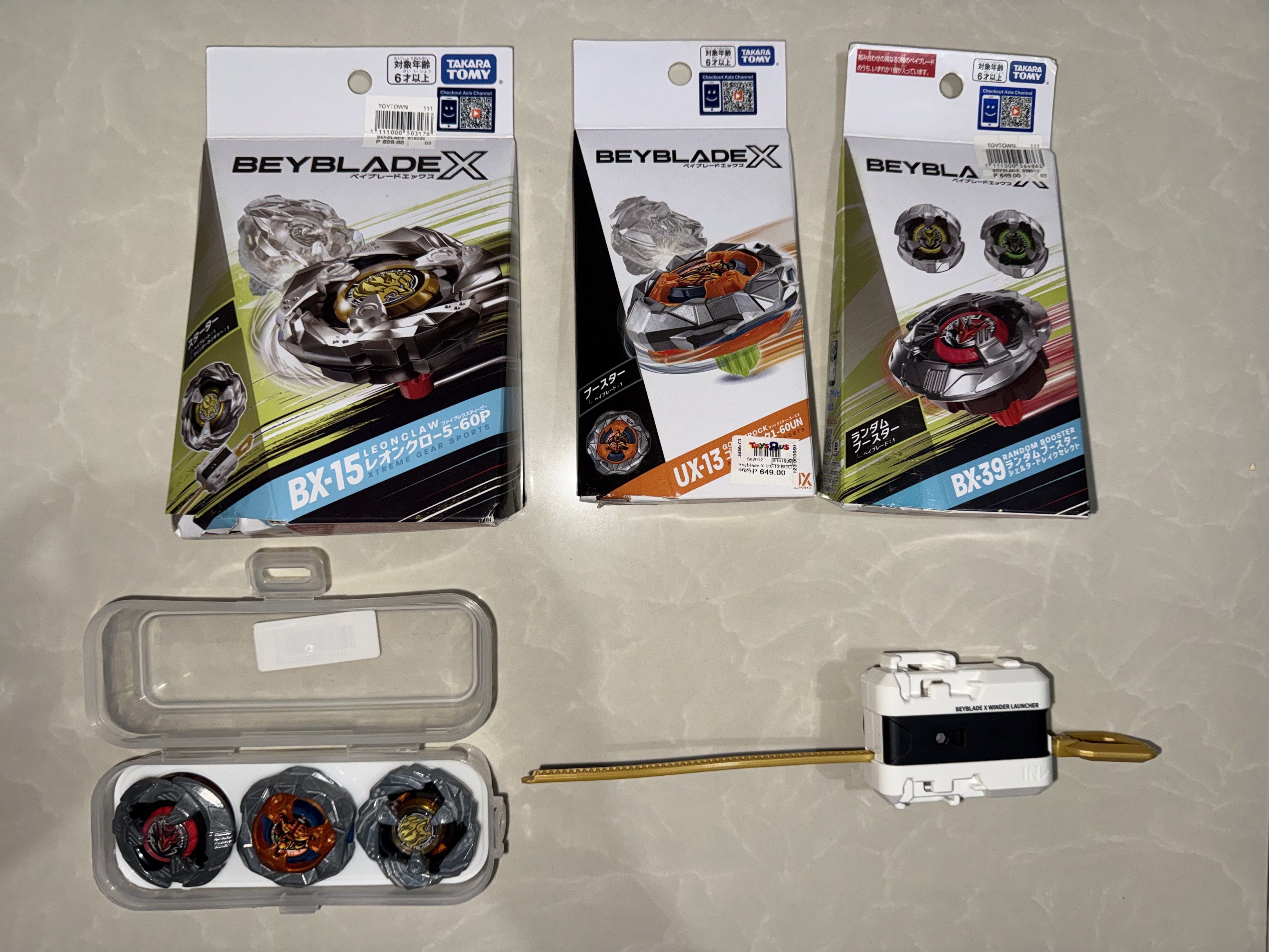 Beyblade X Lot Bankee (Category: Action & Battle Toys) located in Manila. Submitted by dsc001 (Listing ID 1419672750, Image 1). Description: 📌 Item Details All with Bankee sticker Golemrock used twice Others unused, display only WYSIWYG (What You See Is What You Get) 📍 Meetup Locations Ermita or Sta. Ana, Manila 🚚 Delivery Grab or Lalamove Shipping fee c/o buyer.
