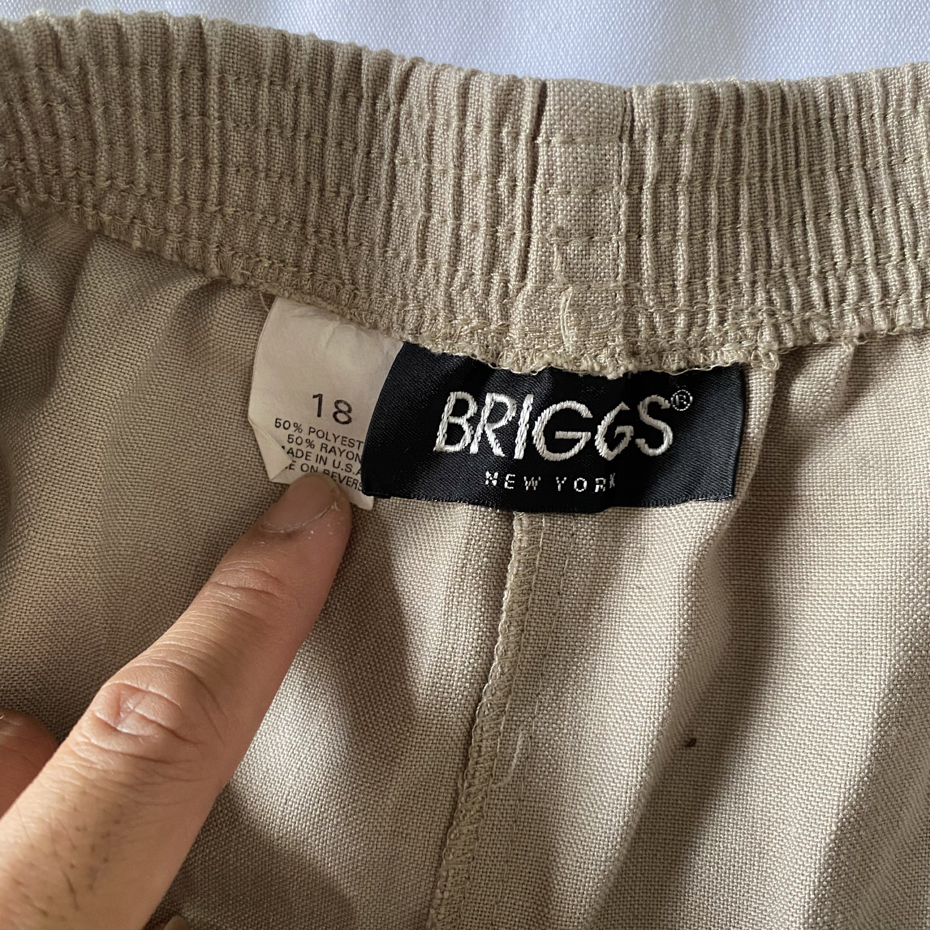 Briggs New York Beige Pants Size 18 (Category: Other Bottoms) located in Makati City. Submitted by quickfinds (Listing ID 1419597112, Image 3). Description: Waistline can fit until 36-38 since it is garterzied Good for unisex!.