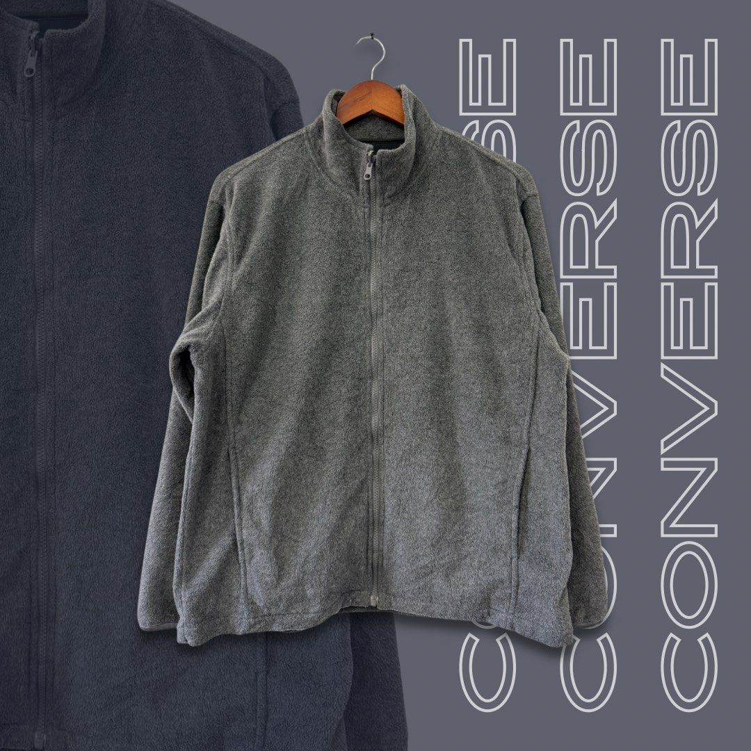 CONVERSE Full Zip Fleece Jacket (Category: Coats, Jackets and Outerwear) located in Imus. Submitted by mbplph (Listing ID 1419706507, Image 1). Description: (CONVERSE) Full Zip Fleece Jacket Size on Tag: L Dimensions: L 27 IN ~ W 23 IN Color: Gray MEN BY PENNYLAINEPH PRICE: ₱499 ⚠️ SHIPPING NOT INCLUDED (PRICE + SF).