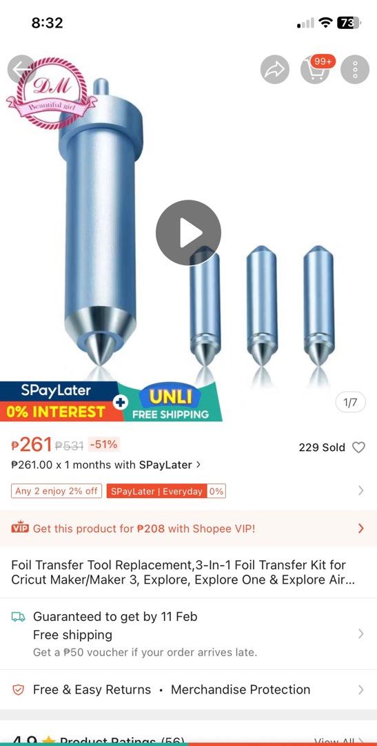 FOIL TRANSFER TOOL REPLACEMENT (Category: Craft Supplies & Tools) located in Angeles City. Submitted by leikir09 (Listing ID 1419715829, Image 1). Description: Hindi sya compatible sa machine ko akala ko pwewde gold foil s cricut explorer air Search nio nlng mga compatible.