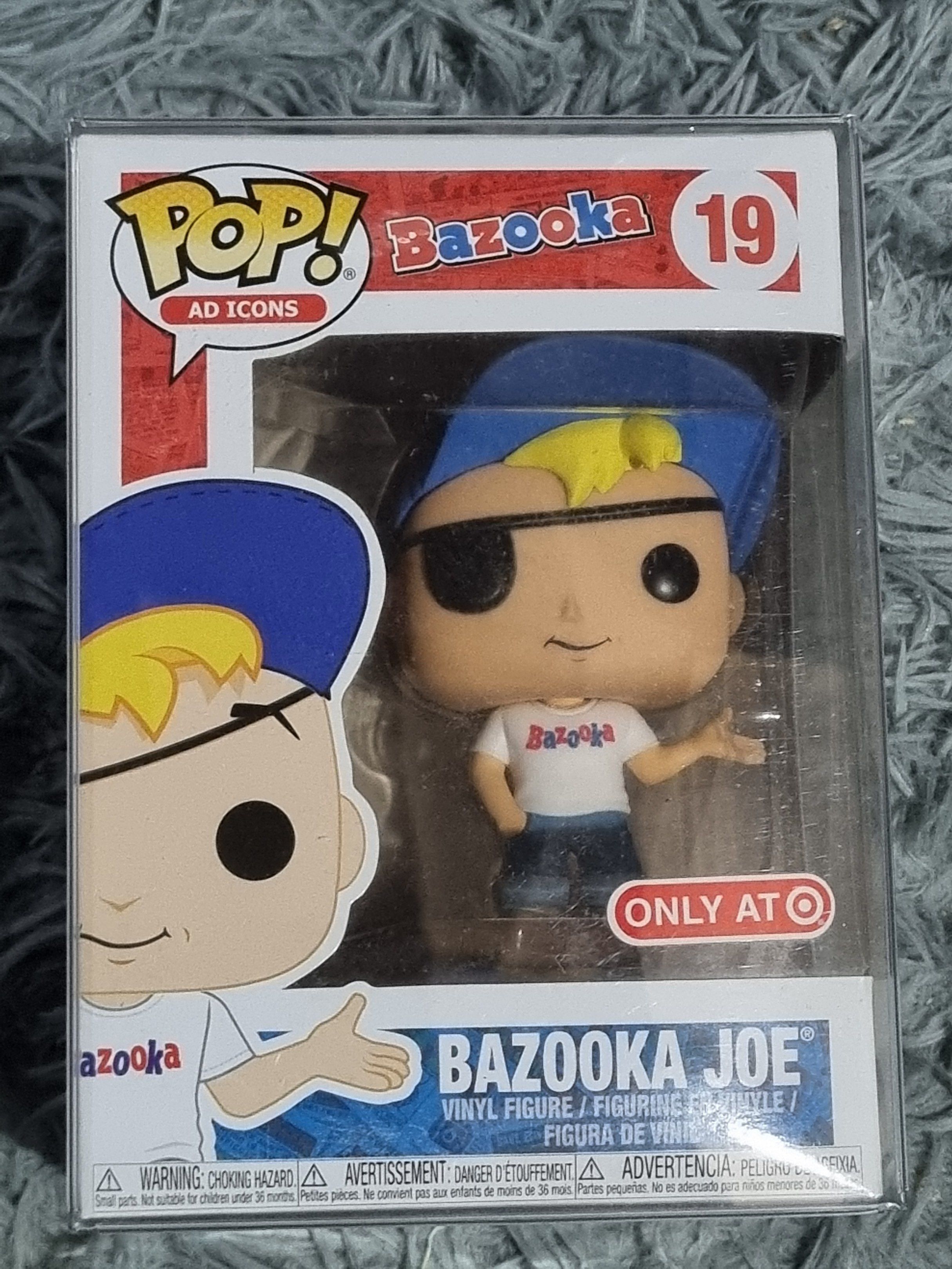 Funko Pop! Ad Icons Bazooka Joe #19 (Category: Designer & Blind Box Toys) located in Muntinlupa City. Submitted by bnbenaiah (Listing ID 1419720849, Image 1). Description: - Funko Pop! Ad Icons: Bazooka Joe - Target Exclusive - Vinyl figure #19 - Features Bazooka Joe with blue cap and eye patch - Box includes Pop! Ad Icons logo.