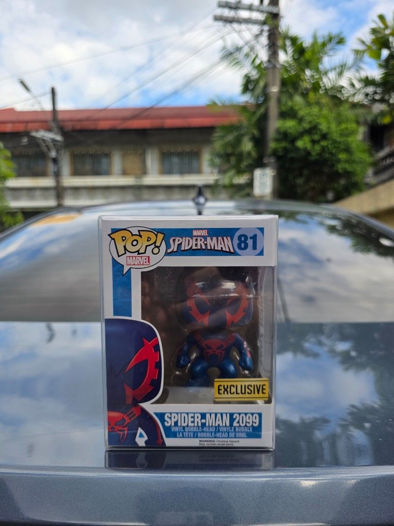 Funko Pop! Marvel Spider-Man 2099 Exclusive (Category: Designer & Blind Box Toys) located in Manila. Submitted by garagesalelimited (Listing ID 1419658945, Image 1). Description: NEGOTIABLE :) (vaulted) - Funko Pop! Spider-Man 2099 figure. - Exclusive edition. - Number 81 in the Spider-Man series. - Comes in original packaging. - Features the Funko Pop! and Marvel logos. - Includes the "Exclusive" sticker..