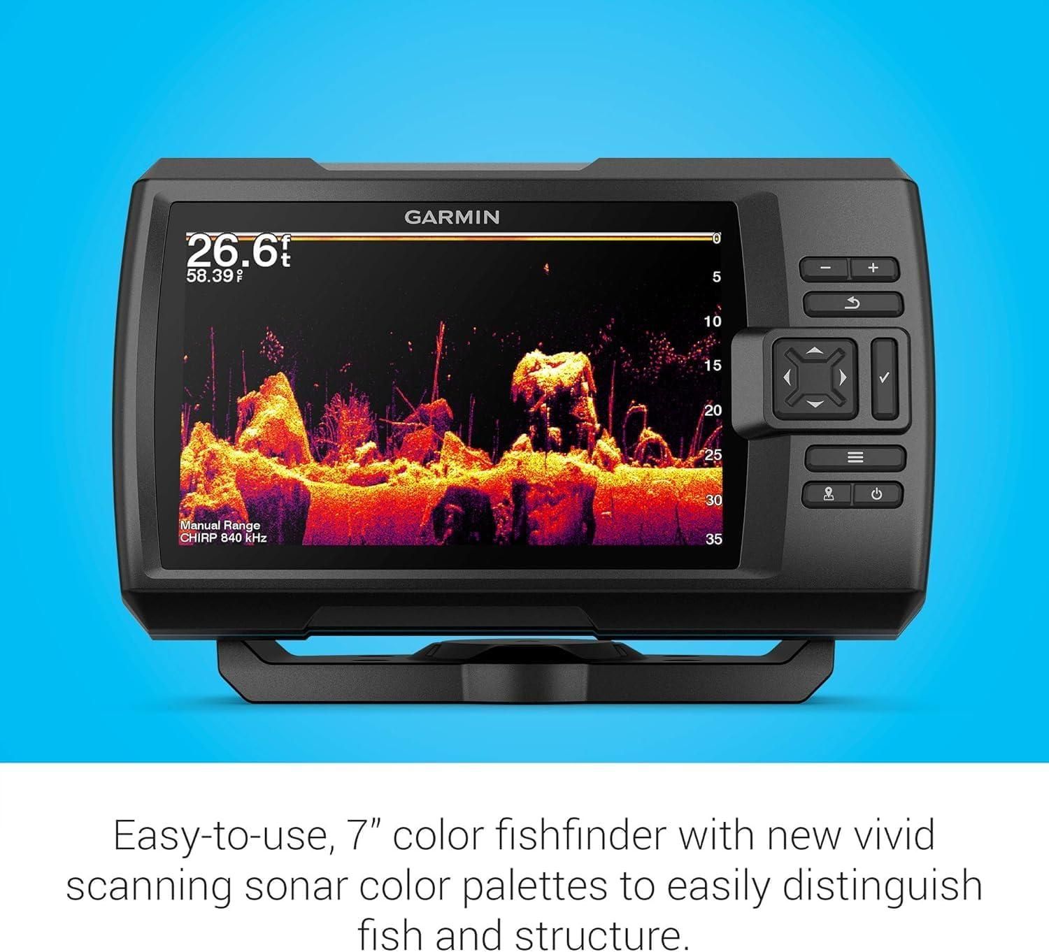 Garmin Striker Vivid 7cv, Easy-to-Use 7-inch Color Fishfinder and Sonar ...