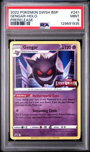 Gengar SWSH241 - Pokemon Lost Origin Stamped Pre-Release - PSA 9 ...