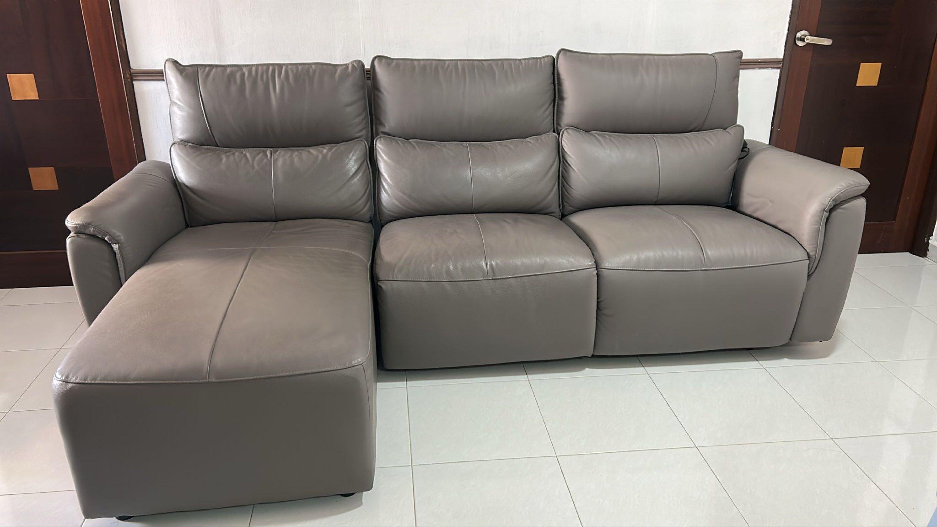 Leather Sofa (with recliner) - new
