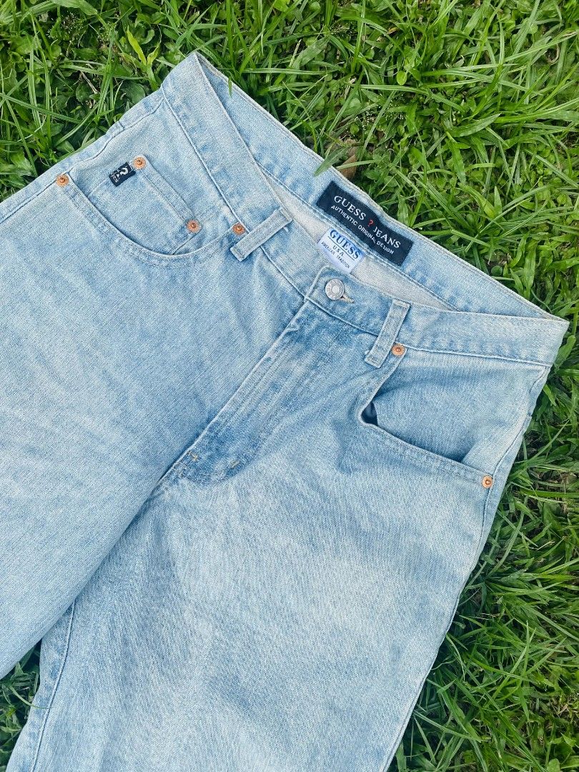 Guess Jeans Light Wash Denim (Category: Jeans) located in Manila. Submitted by juliena21 (Listing ID 1419692715, Image 2). Description: - Guess light wash denim jeans - Classic five-pocket design - Features Guess logo on back pocket - Straight leg cut - Button and zipper closure - Authentic Original Design.