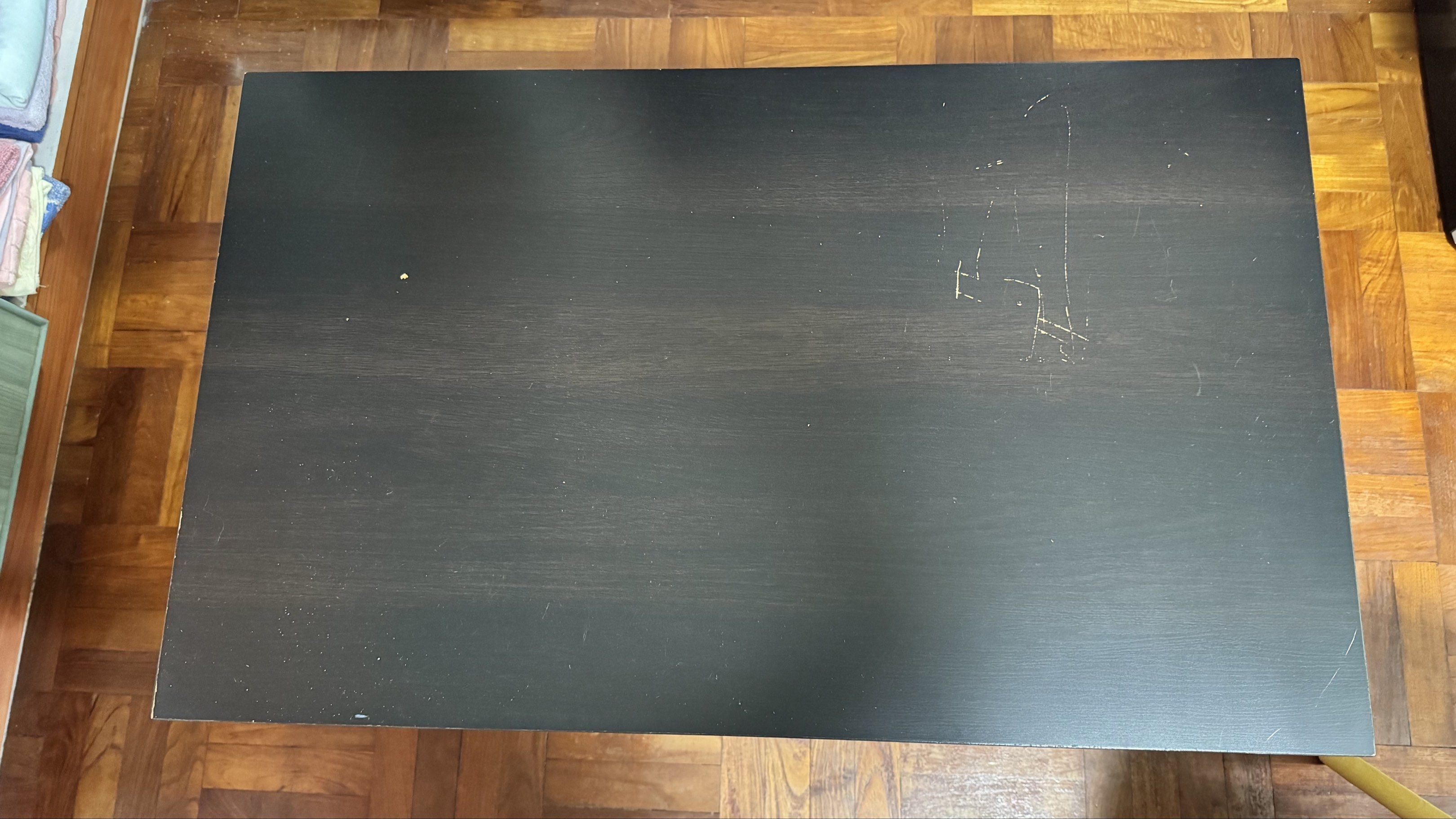 IKEA Black Rectangular Table (Category: Tables & Sets) located in Singapore. Submitted by Nova3388 (Listing ID 1419744366, Image 2). Description: - Black rectangular table 900x550x460 ht - Sturdy legs - Ideal for small dining or desk use Some slight scratches - Self-collection only.