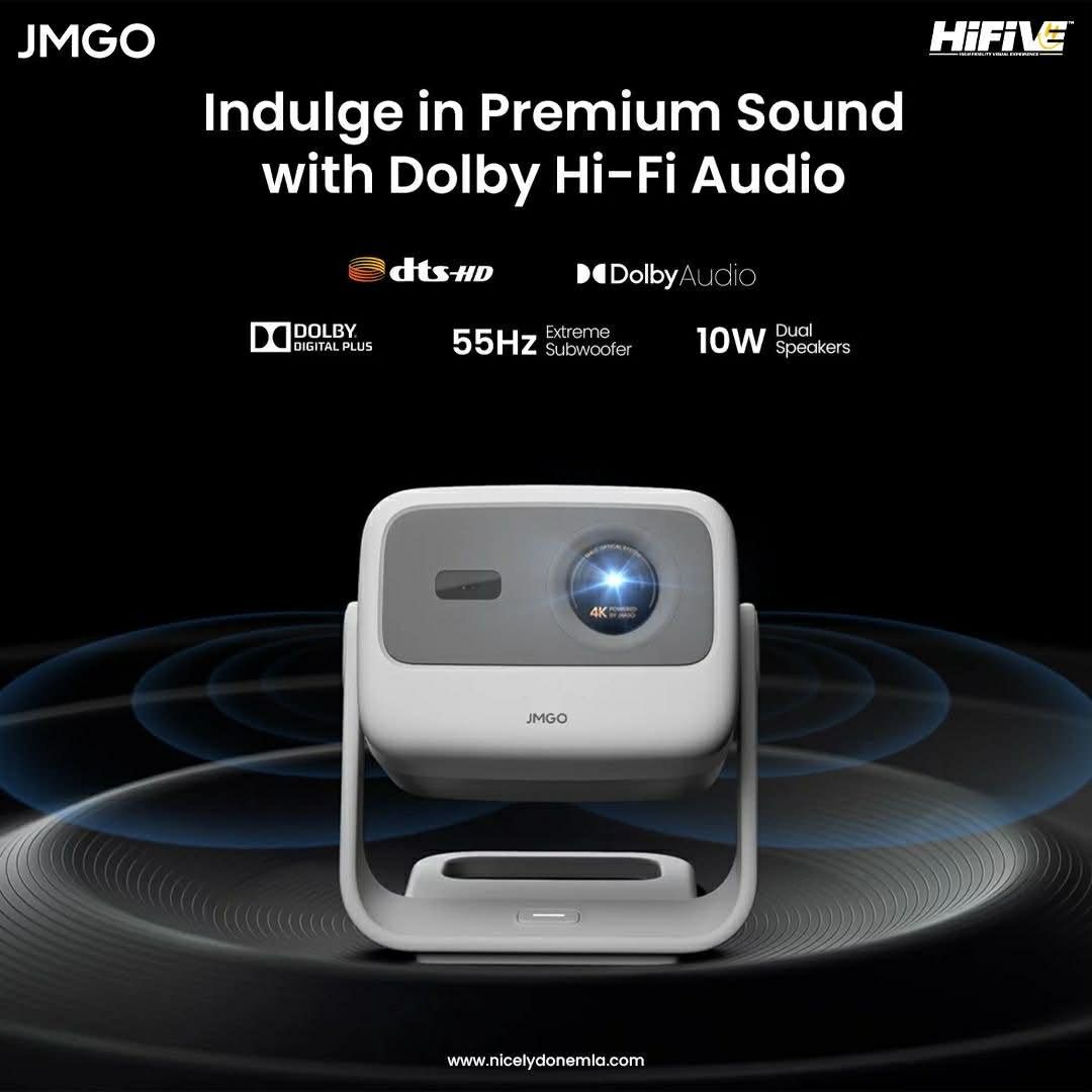 JMGO N1S 4K Projector (Category: Projectors) located in Quezon City. Submitted by rich.tngnn (Listing ID 1419647258, Image 2). Description: Experience stunning 4K HDR visuals with the JMGO N1S mini projector. Enjoy immersive Dolby audio and 3D support on screens up to 200". It features a FlexiSmart adaptive system for effortless usage, including smart screen alignment, keystone correction, real-time auto focus, and lossless zoom. Indulge in premi