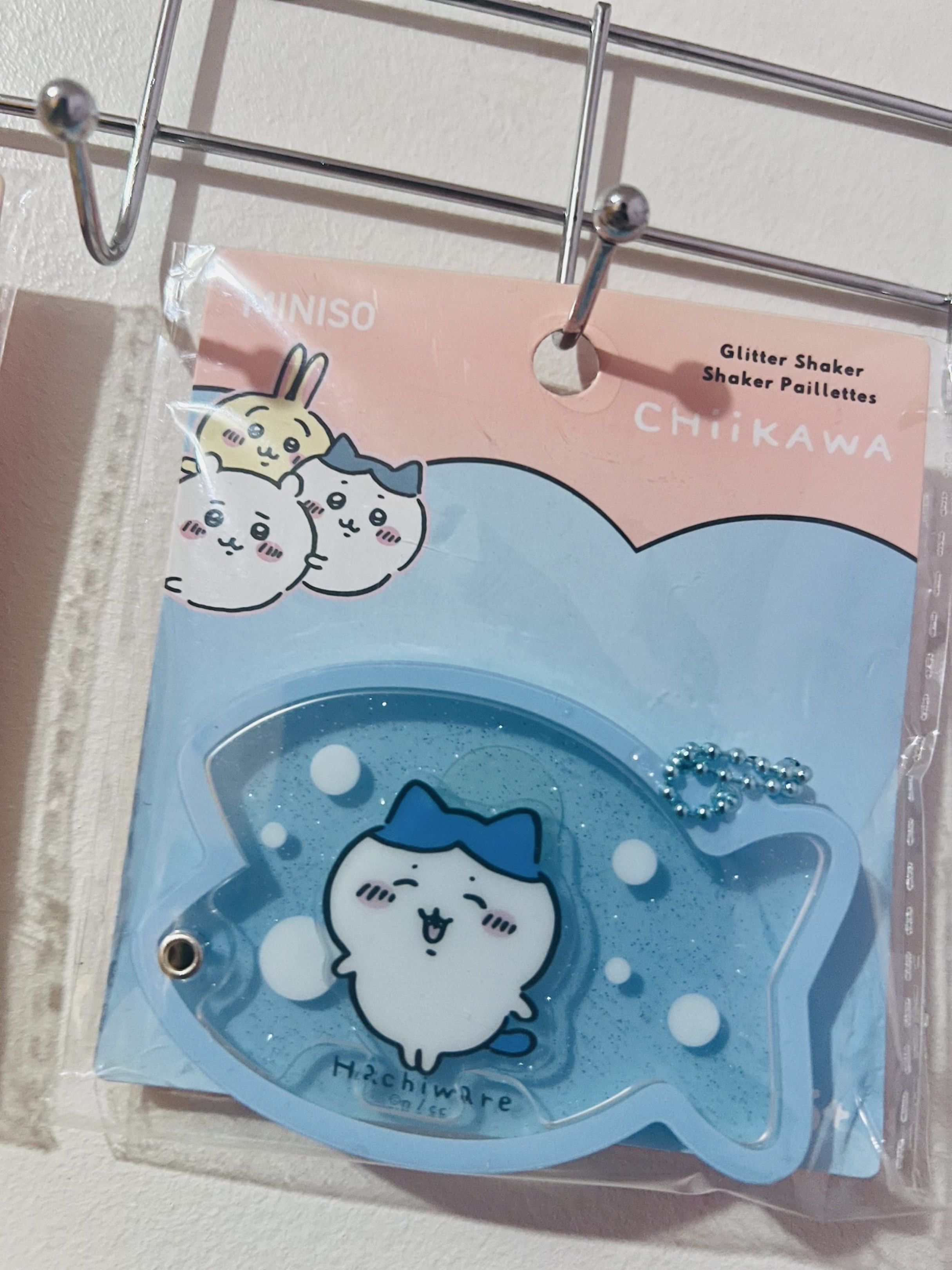 MINISO Chiikawa Hachiware Usagi Acrylic Shaker (Category: Character Goods) located in San Juan, La Union. Submitted by lilangmapache (Listing ID 1419711528, Image 2). Description: 💜ITEM ON HAND💜 -₱190 each ~Item left: Usagi (1) Hachiware (SOLD OUT) ~ Item is brand new, bought in Miniso HK ~ DM for further inquiries ~MOP: GCash (payment first, buyer must shoulder SF) ~MOD: J&T, LBC, PHLPOST ~Tags: Chiikawa, Hachiware, Usagi, Keychain, Plush Char