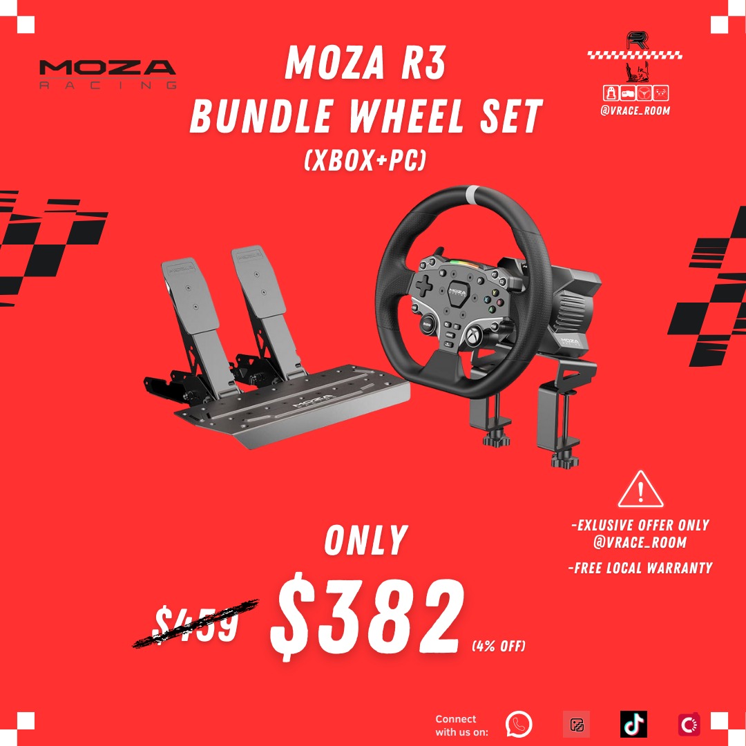 MOZA R3 RACING WHEEL PC/XBOX, Video Gaming, Gaming Accessories ...