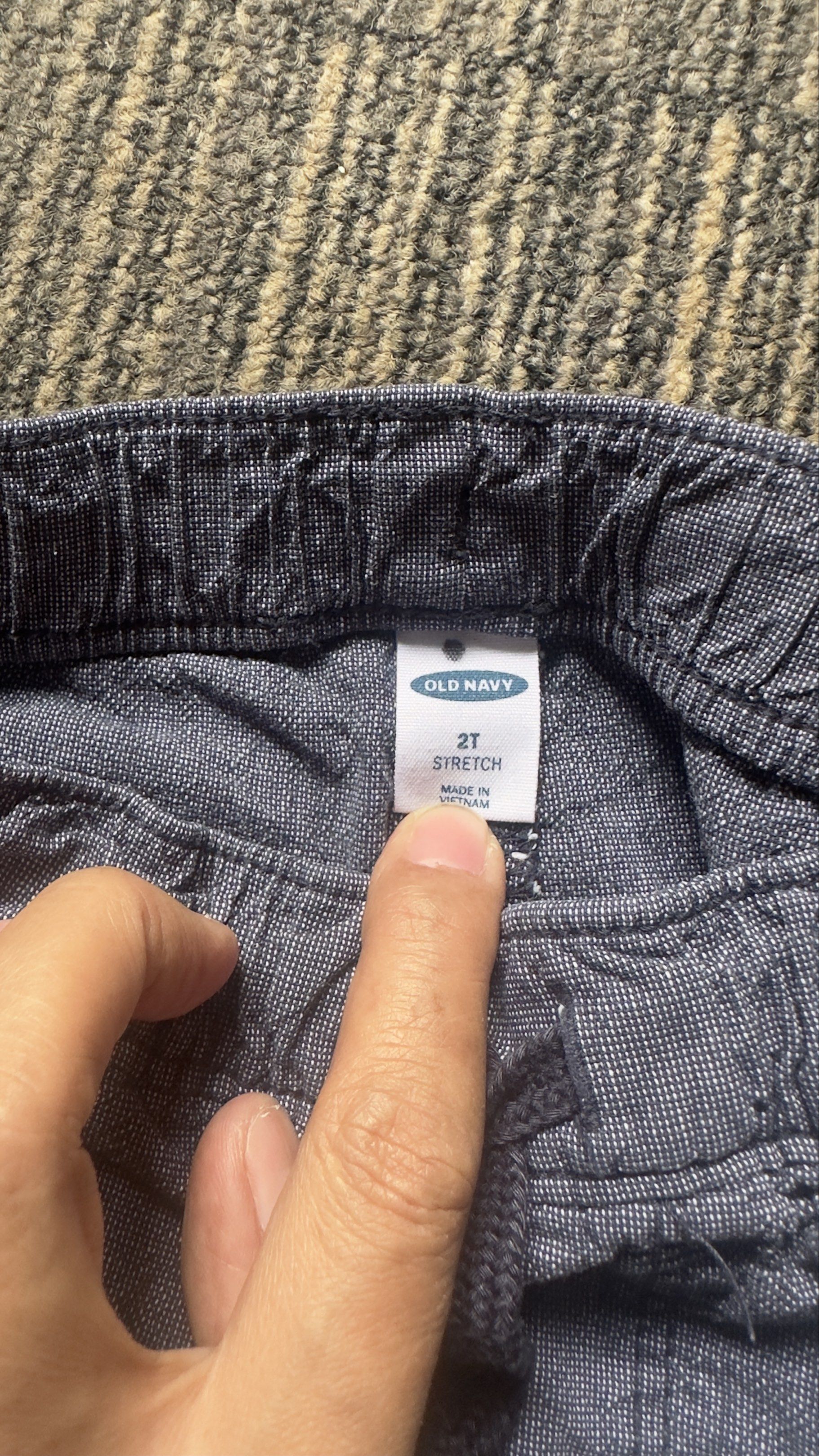 Old Navy Toddler Stretch Shorts 2 Years Old (Category: Babies & Kids Fashion) located in Angeles City. Submitted by gladnovic10 (Listing ID 1419633174, Image 3). Description: - Old Navy shorts - Size: 2T - Color: Dark blue - Material: Stretch 98% Cotton 2% Elastane - Features: Elastic waistband with drawstring, two front pockets, one back pocket.