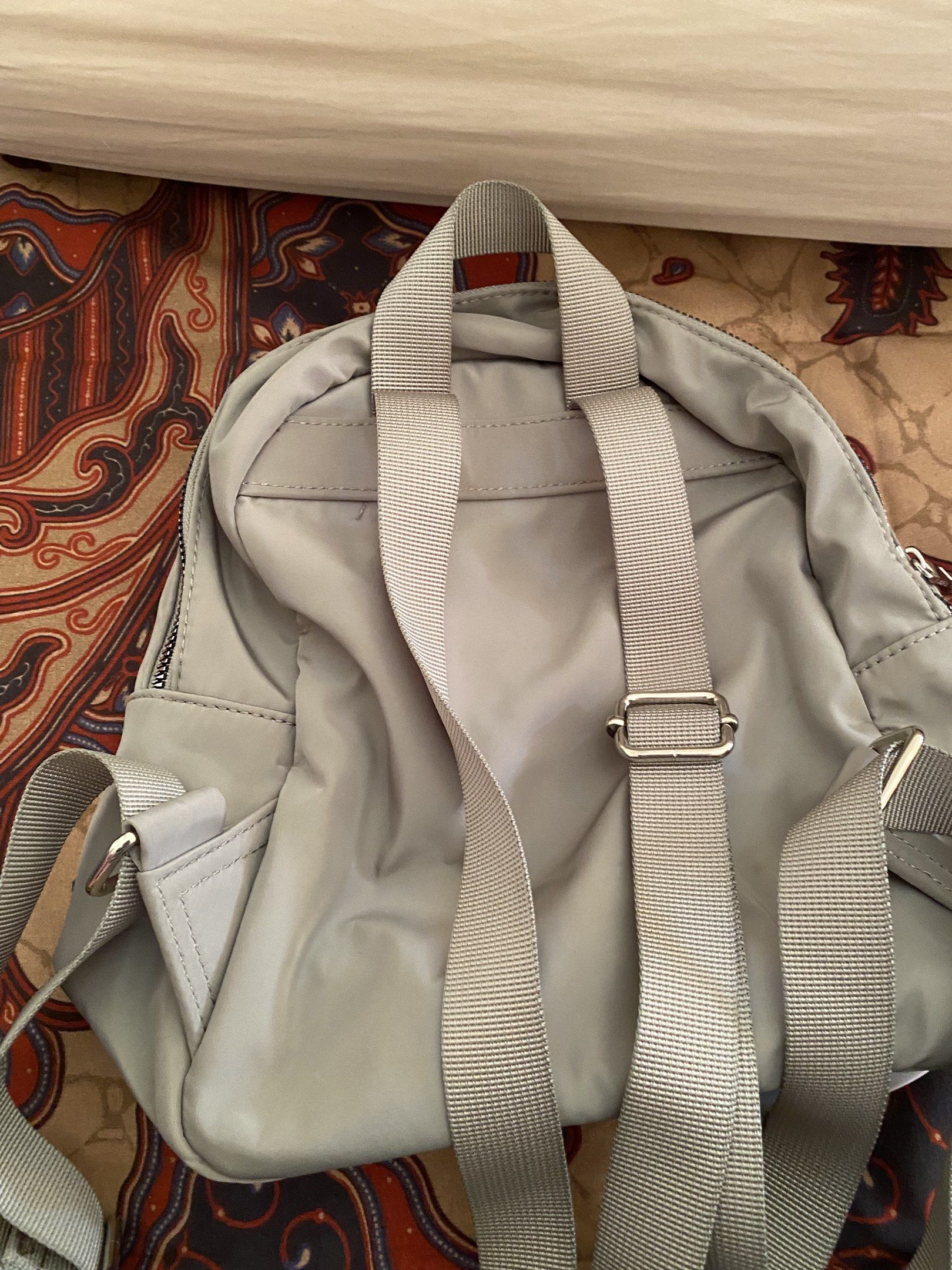 Pull&Bear Mini Backpack (Category: Backpacks) located in Petaling Jaya. Submitted by flscloset6 (Listing ID 1419611129, Image 2). Description: - Pull&Bear mini backpack - Light sage color - Front zip pocket - Adjustable shoulder straps - Spacious interior - Pull&Bear logo on front - Stylish and practical design -Kindly PM if interested only. -Price non-nego. -Delivery cost borne by buyer.