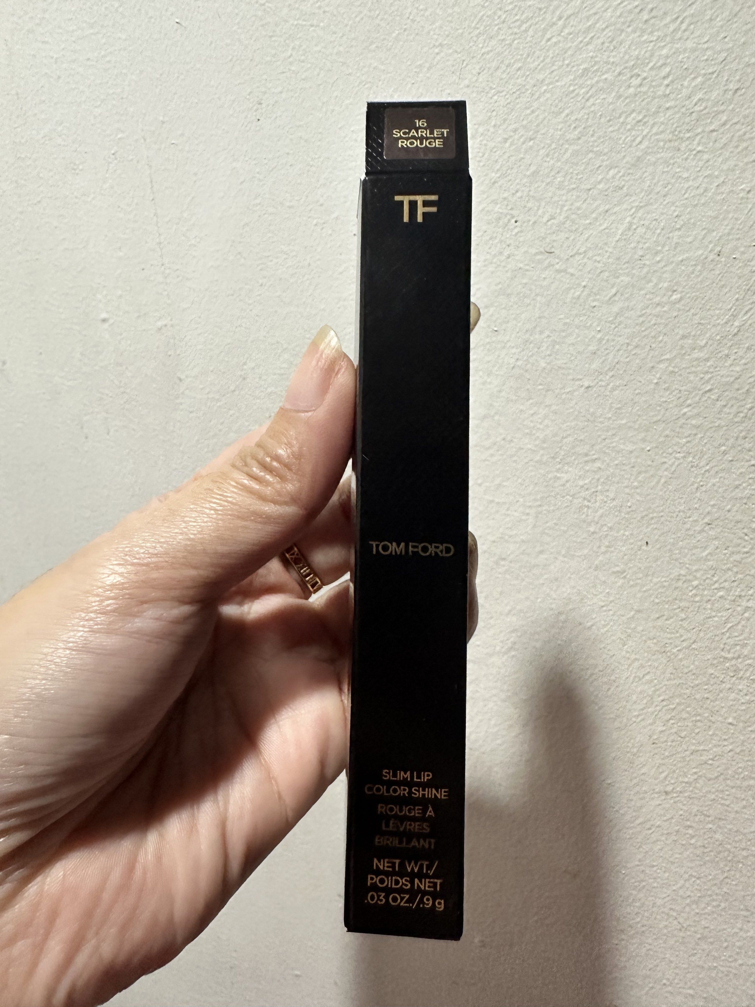 Tom Ford Slim Lip - Scarlet Rouge (Category: Makeup) located in Caloocan City. Submitted by effervescent_ (Listing ID 1419696985, Image 2). Description: - Tom Ford Slim Lip Color Shine - Shade: 16 Scarlet Rouge - Manufacturing Date: 01/2024 - Brand New Rfs: got the wrong shade of red. .