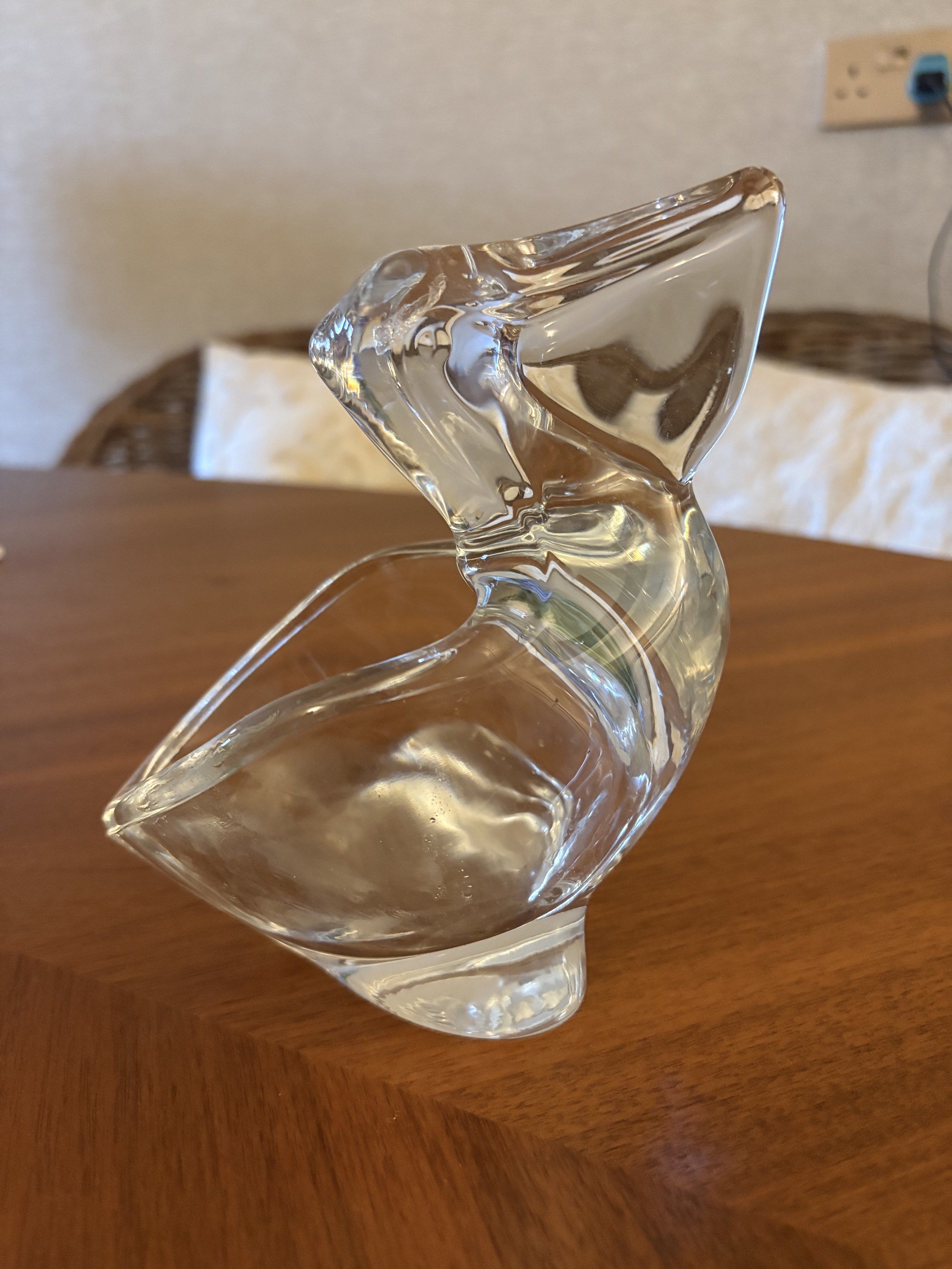 Vintage Clear Glass Pelican Figurine
