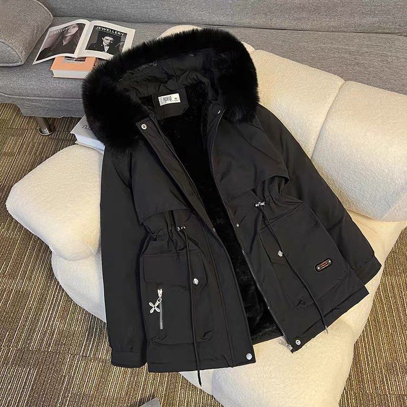 Winter jacket (Category: Coats, Jackets and Outerwear) located in Singapore. Submitted by destino88 (Listing ID 1419687876, Image 1). Description: - Stylish black winter parka - Faux fur hood - Drawstring waist for a flattering fit - Multiple pockets for convenience - Warm, fur-lined interior - Perfect for cold weather.