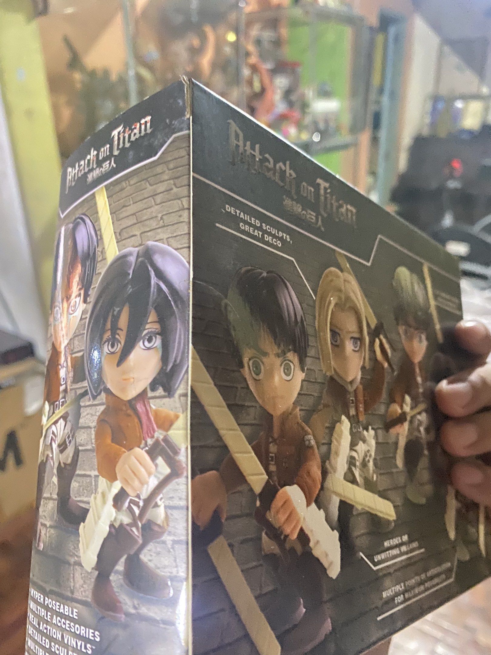 Attack on Titan Eren Jaeger & Mikasa Ackerman Figures (Category: Figurines & Statues) located in Taguig. Submitted by diannkalang (Listing ID 1419916221, Image 3). Description: the loyal subjects figures - 'Crying Edition' (2017) special edition - Includes two figures and two swords - Hyper-poseable with multiple accessories - Detailed sculpts ###brand new!!### angono rizal lalamove ready.