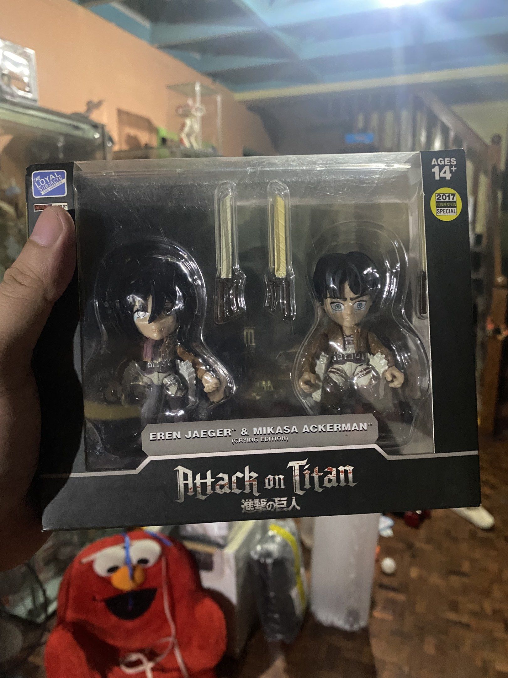 Attack on Titan Eren Jaeger & Mikasa Ackerman Figures (Category: Figurines & Statues) located in Taguig. Submitted by diannkalang (Listing ID 1419916221, Image 1). Description: the loyal subjects figures - 'Crying Edition' (2017) special edition - Includes two figures and two swords - Hyper-poseable with multiple accessories - Detailed sculpts ###brand new!!### angono rizal lalamove ready.
