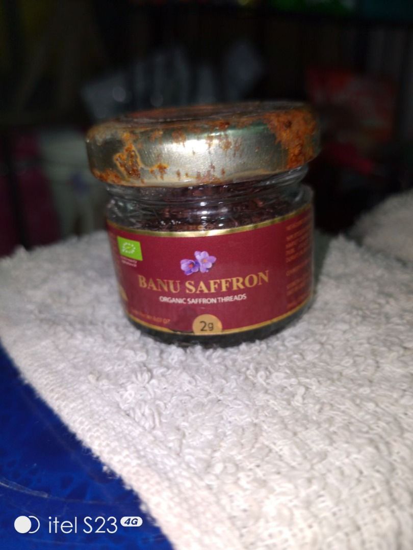 Banu Saffron Premium Red Saffron (Category: Spice & Seasoning) located in Quezon City. Submitted by akosiluna44 (Listing ID 1321046091, Image 3). Description: new Premium Spanish Red Saffron threads from Spain Award-winning red Saffron 2 grams expiry: August 2026 ISSUE: Rusting ung cover ng bottle dahil sa humidity #saffron #banusaffron.