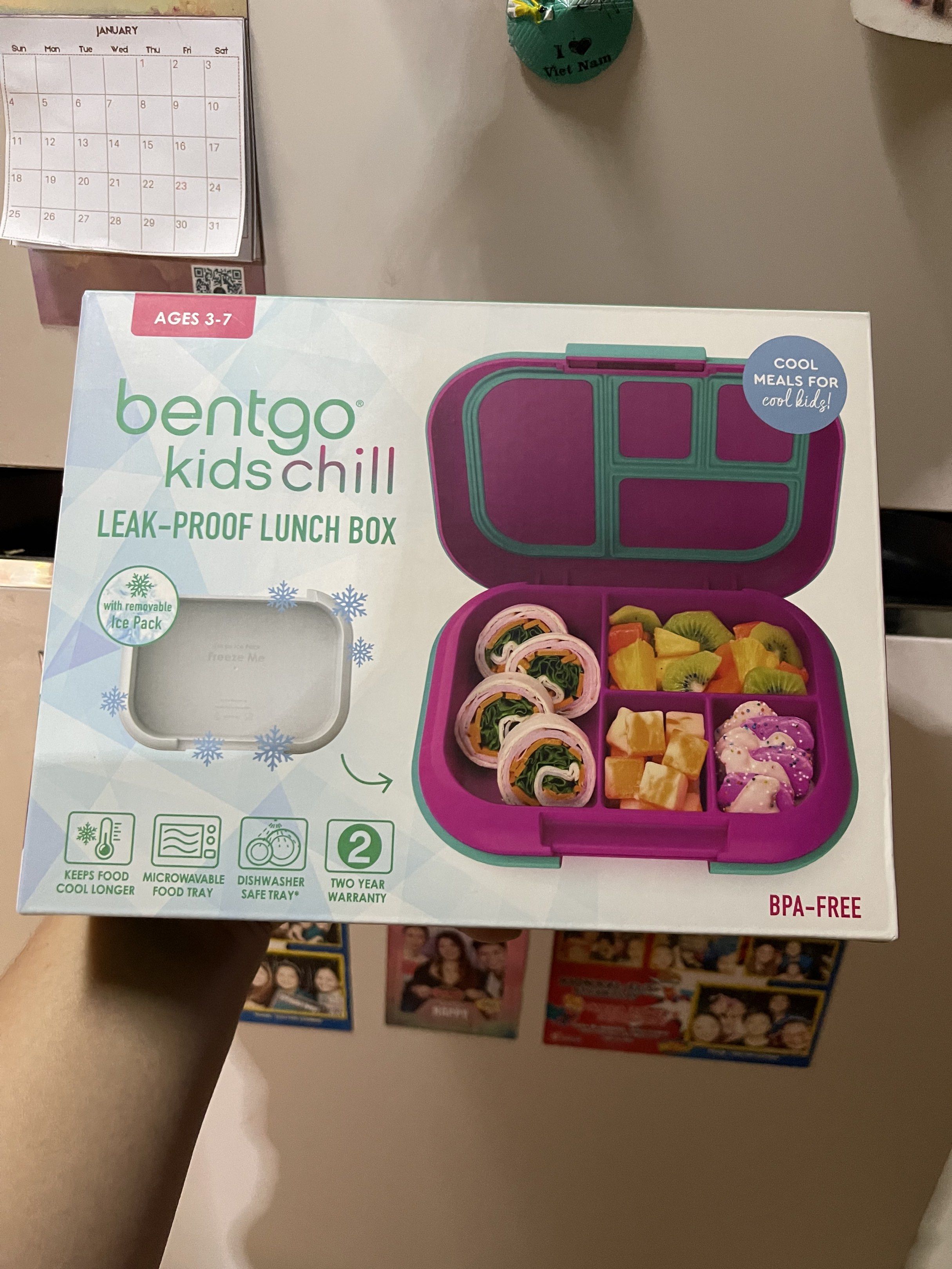 Bentgo Kids Chill Leak-Proof Lunch Box (Category: Food Organization & Storage) located in Cavite. Submitted by xoxomhai (Listing ID 1419867619, Image 1). Description: ✨ BentGo Kids Chill Lunch Box – RARE COLOR ✨ 💜 ₱2,300 only Perfect for school, travel, or daycare! Specs & Features: • ✅ 100% Leak-Proof design • ❄️ Includes removable ice pack (keeps food cool longer) • 🧒 Recommended for ages 3–7 • 🍱 Multiple compartments – no food mixing • 🔥 M