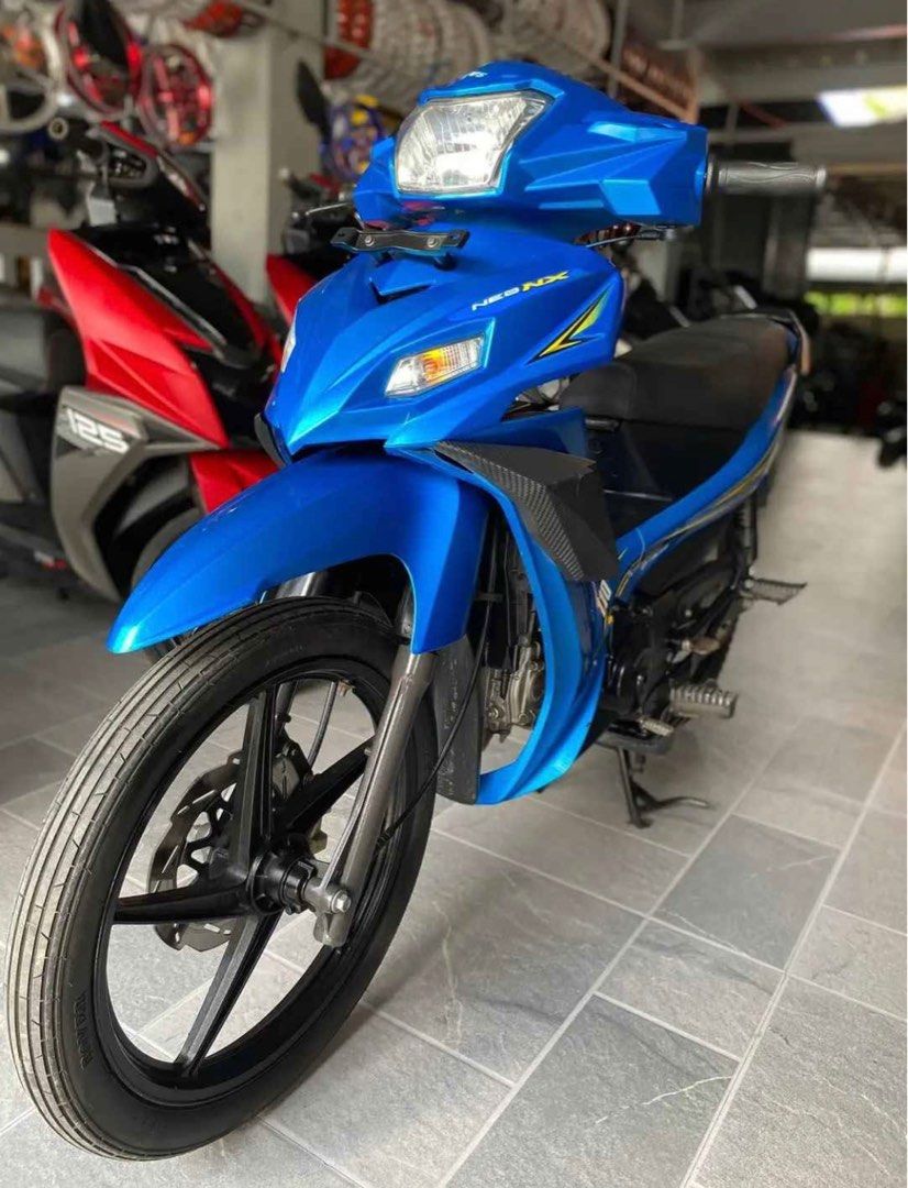 Blue Motorcycle (Category: Motorbikes for Sale) located in Manila. Submitted by 8gran (Listing ID 1398798977, Image 2). Description: tvs neo nx 110cc , 3200 odo , almost new , with original OR and CR papers registered and with LTO plate... garage Queen never used in delivery apps or business with covered parking kaya Hindi sa kalye naka park, sale or swap.