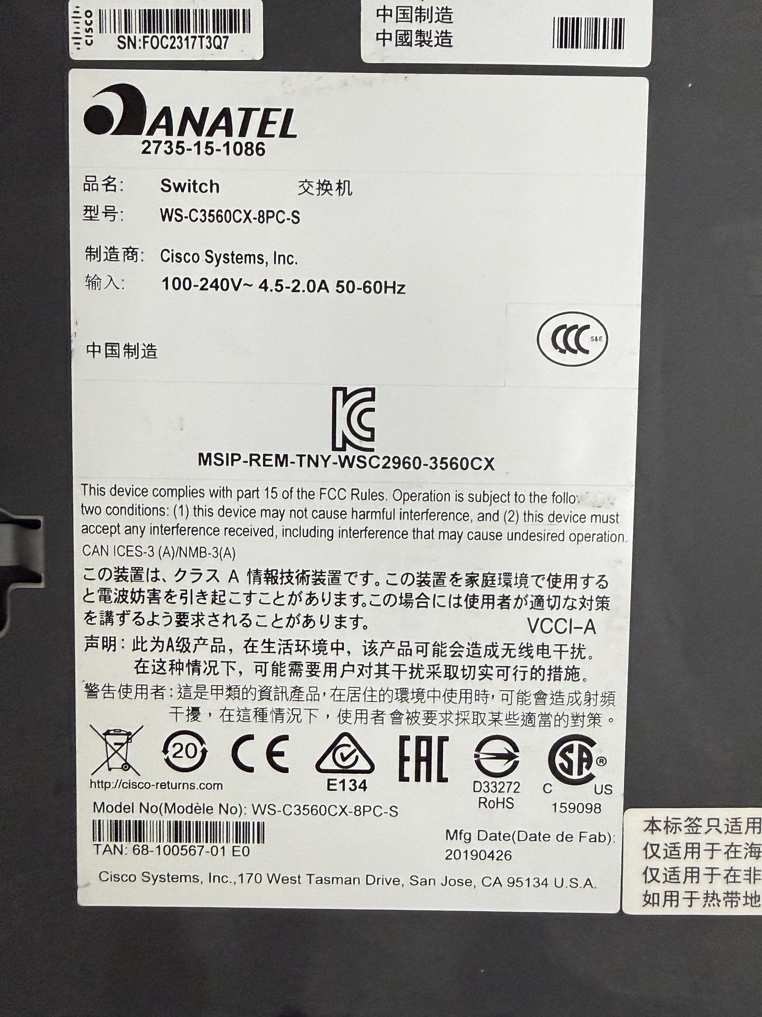 Cisco catalyst 3560-CX65561094846977113