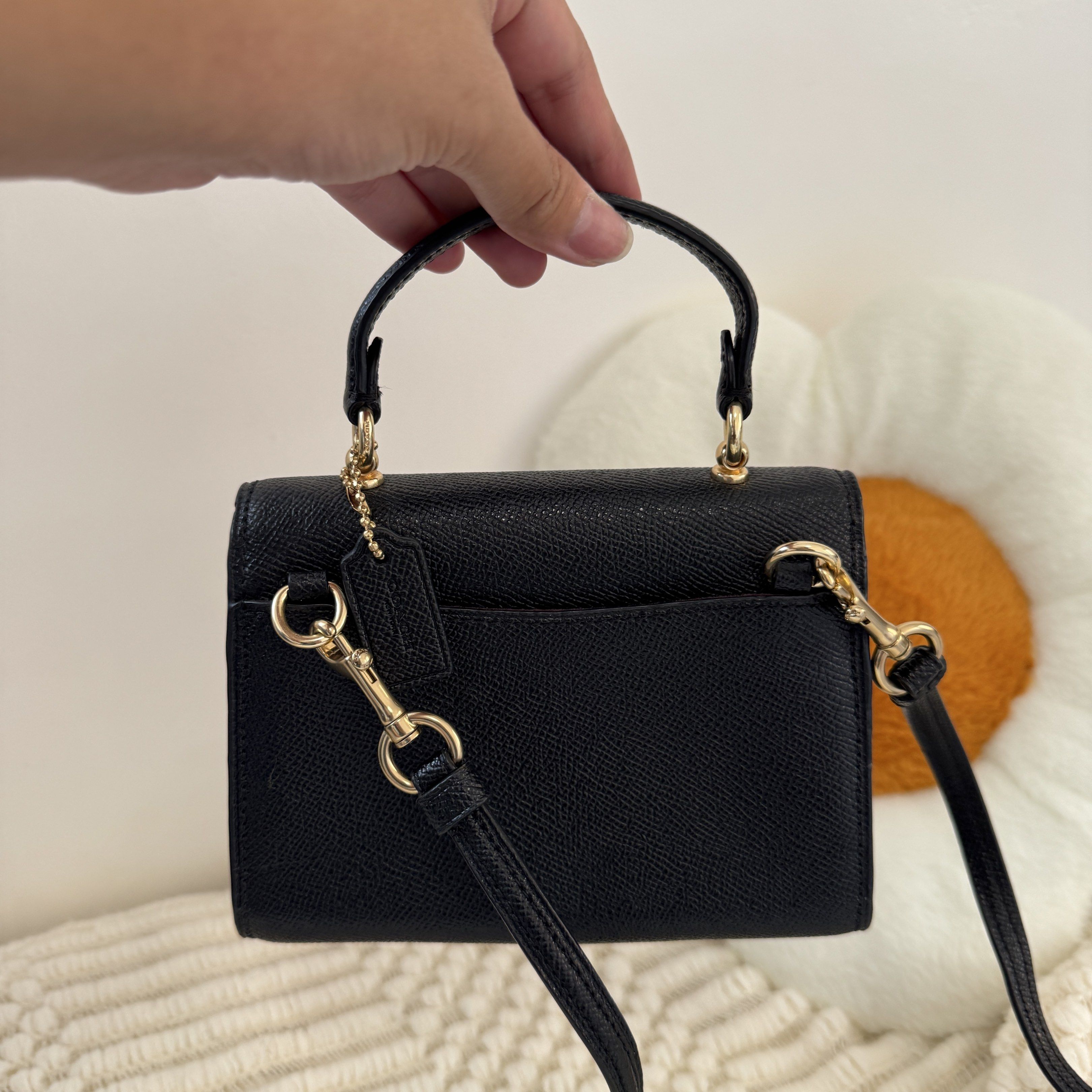 Coach Micro Tilly Bag (Category: Luxury Bags & Wallets) located in Bulacan. Submitted by ayin.drb (Listing ID 1419939529, Image 2). Description: 💯 Authentic Personal pre-loved 🤍 in good condition ✨ Flaws - with tiny dot lang sa leather, and maliit na bakbak sa creed.