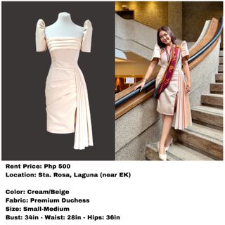 Beige filipiniana dress For Sale