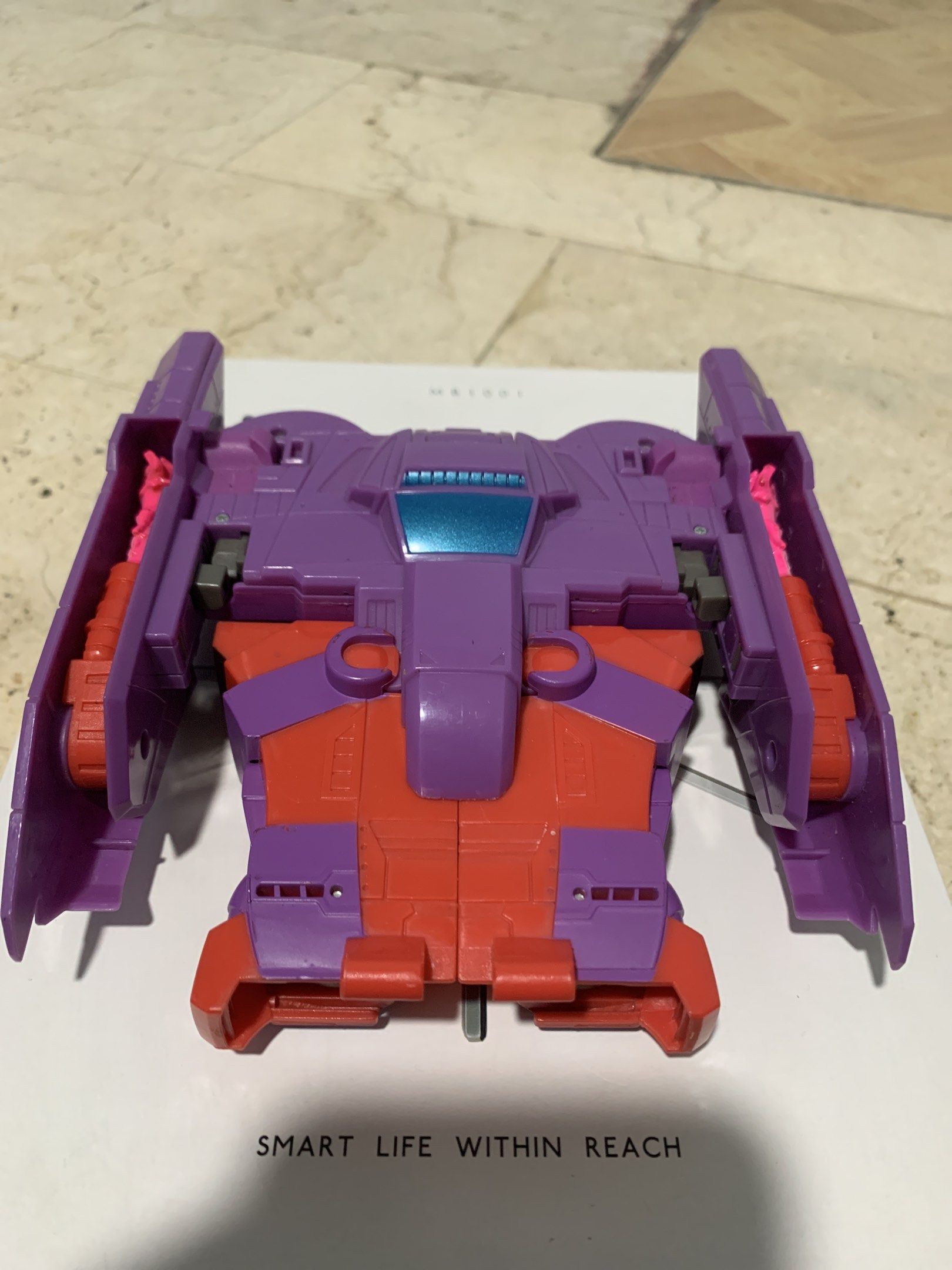 Cybertron Transformers Alpha Trion (Category: Action & Battle Toys) located in Valenzuela. Submitted by rjtoysjapan0306 (Listing ID 1419904952, Image 1). Description: ‼️‼️Sale Sale Sale ‼️‼️ Cybertron Alpha Trion Original Hasbro -7 inches - Transformers Armada Thrust figure - Transforms between jet and robot modes - Features a purple and red color scheme - Robot mode has a distinctive head design with a long, white face and silver accents - Jet m